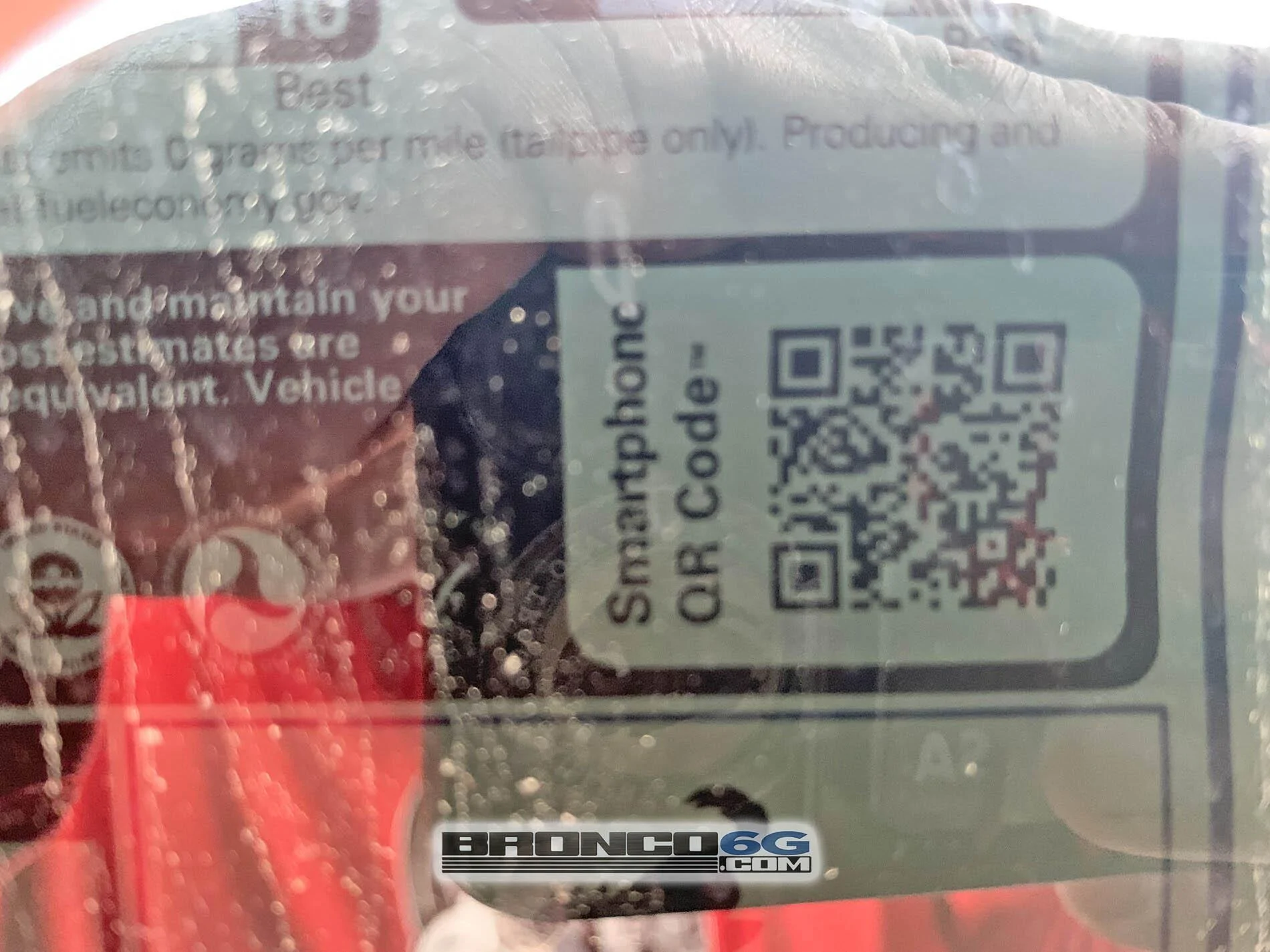 Ford Bronco Velocity Blue 4-Door Fastback at MAP Showing First Window Sticker Without "Not For Sale" Label 2021 Bronco Velocity Blue Outer Banks at MAP Retail Window Sticker 4