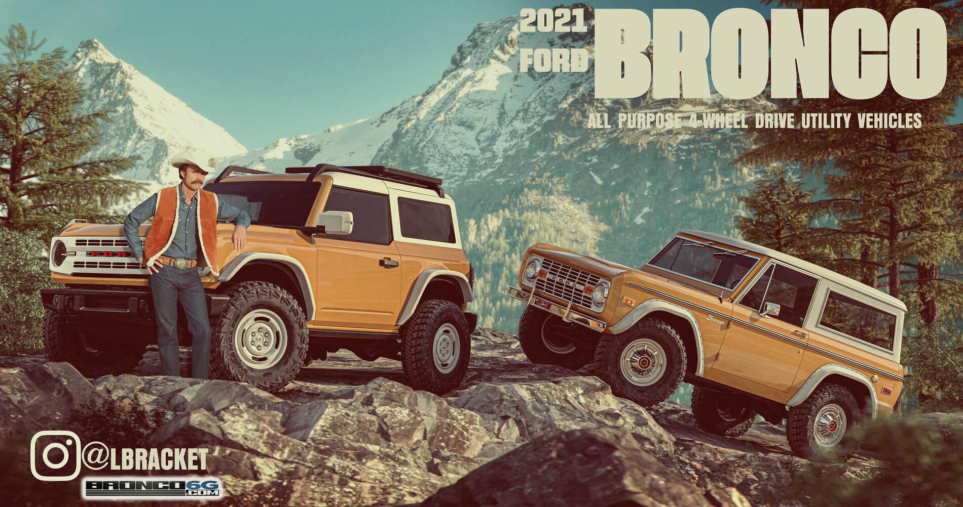 Ford Bronco John Bronco Sells 2022 Bronco Heritage Edition! Previews in Yellowstone and Brittany Blue 2021-Bronco-VintageLook_Yellowstone_Camera1_6G-1