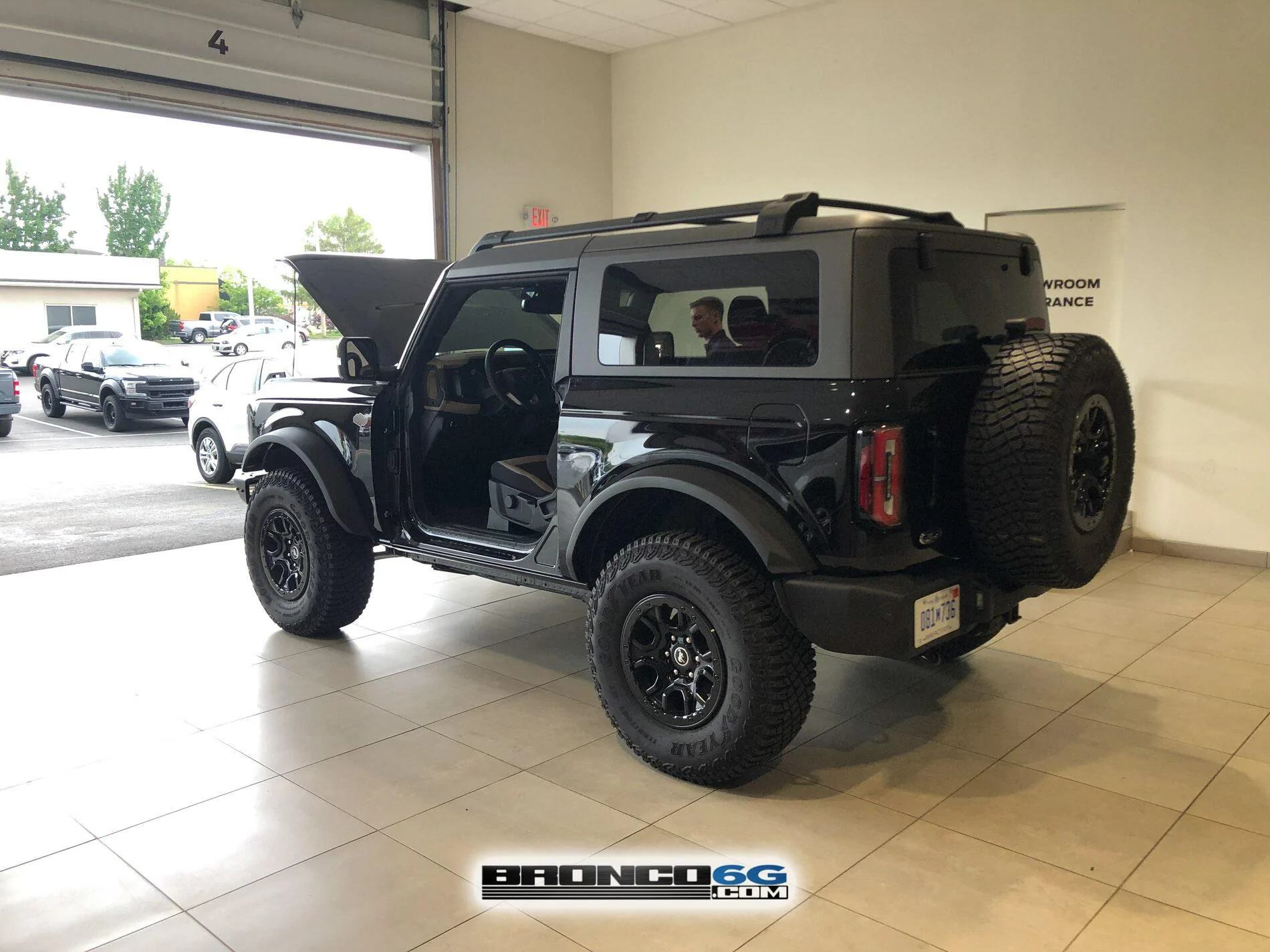 Ford Bronco Today at Montrose Ford (OH): 2-Door Wildtrak with doors off black bronco 2-door wildtrak MIC top doors off removed 1