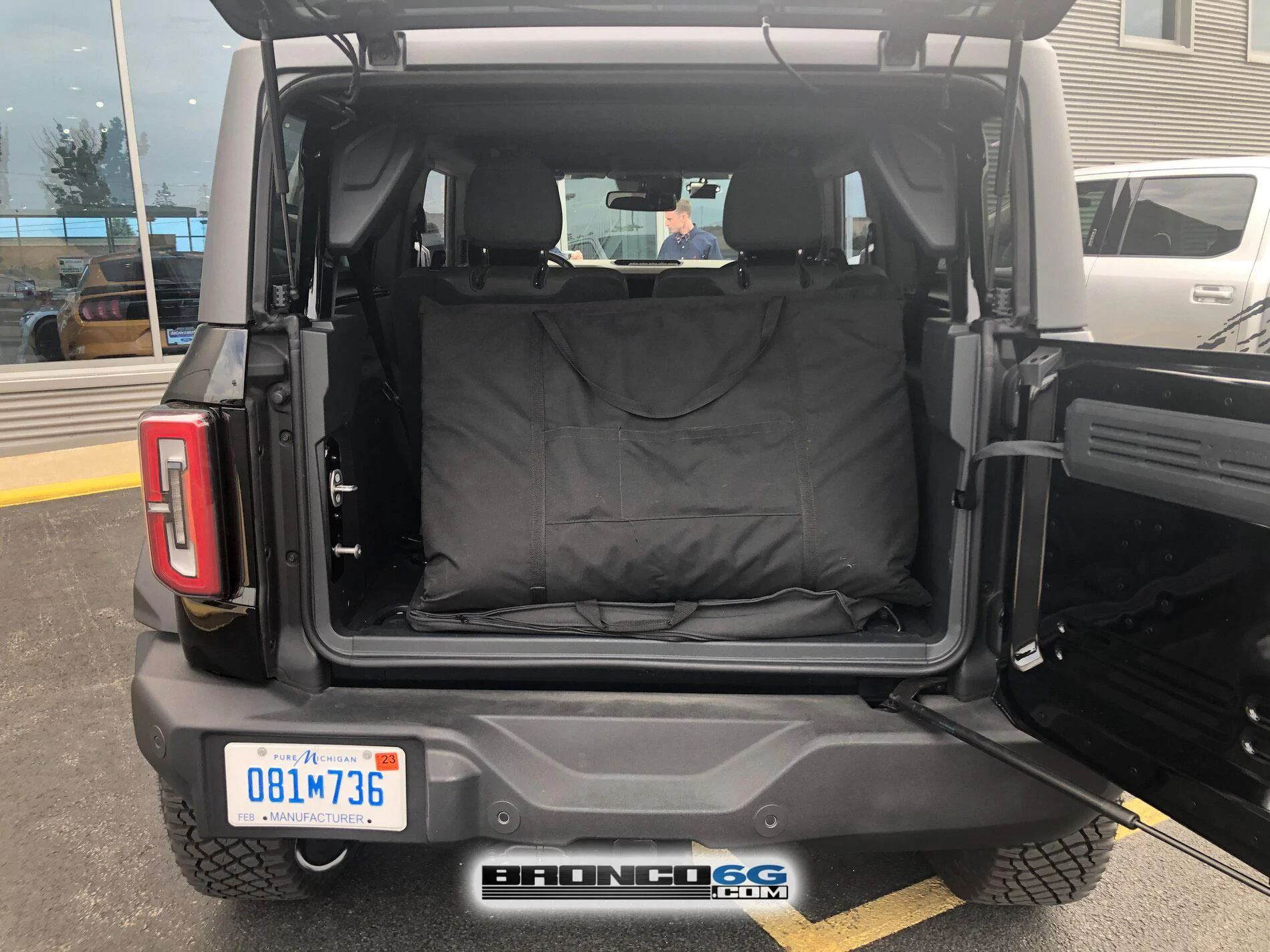 Ford Bronco Today at Montrose Ford (OH): 2-Door Wildtrak with doors off black bronco 2-door wildtrak MIC top doors off removed 9