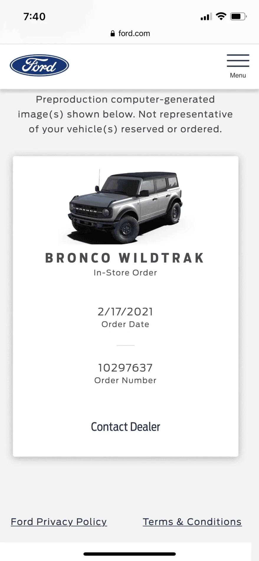 Ford Bronco '22 guy here, reservation says it's an order? 4B85BCAA-87F6-4B6A-8AF8-3B4658DE4911