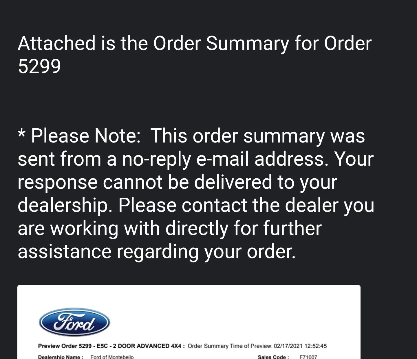 Ford Bronco '22 guy here, reservation says it's an order? Screenshot_20210526-181658_Gmail