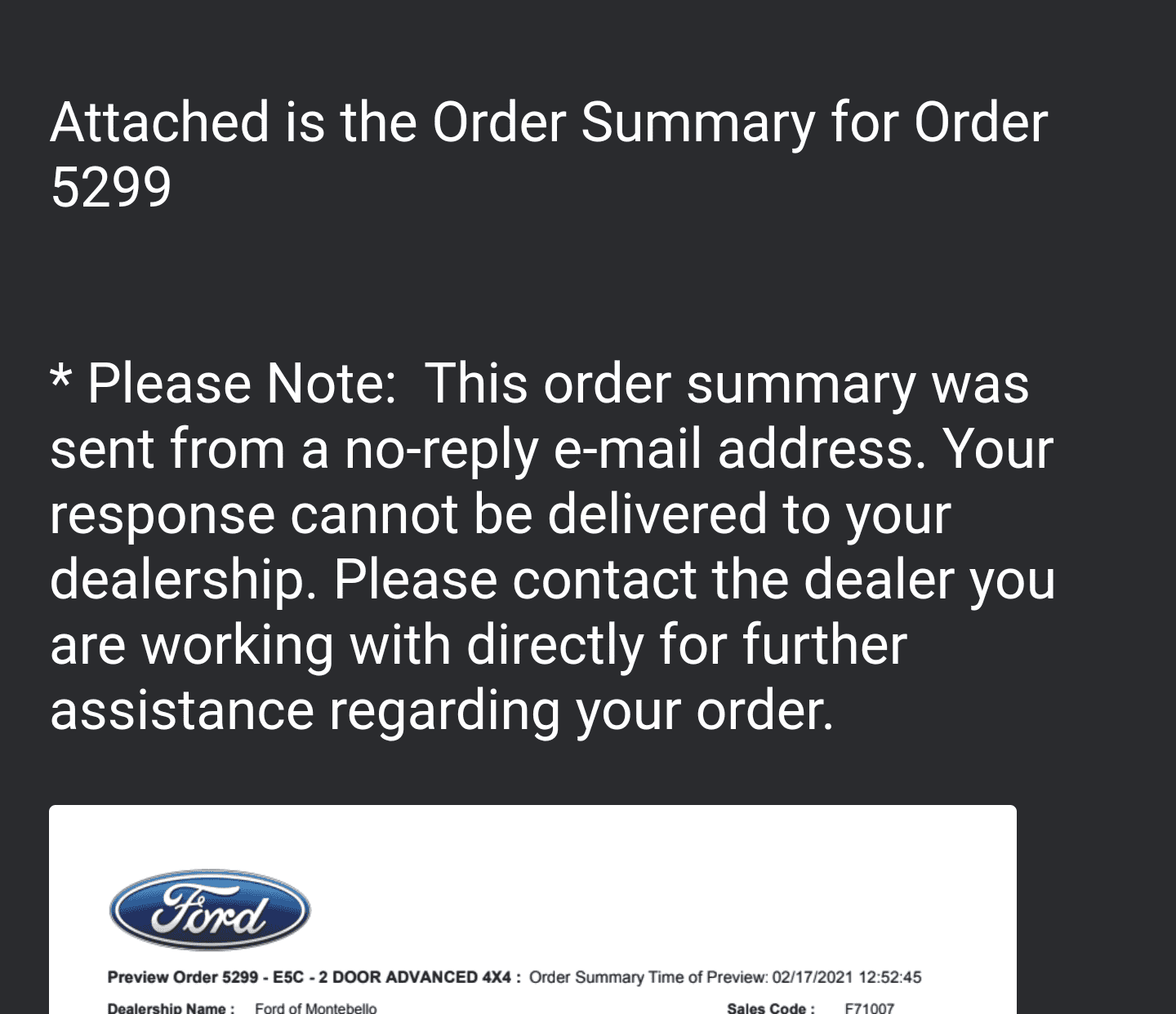 Ford Bronco '22 guy here, reservation says it's an order? 1622285206877