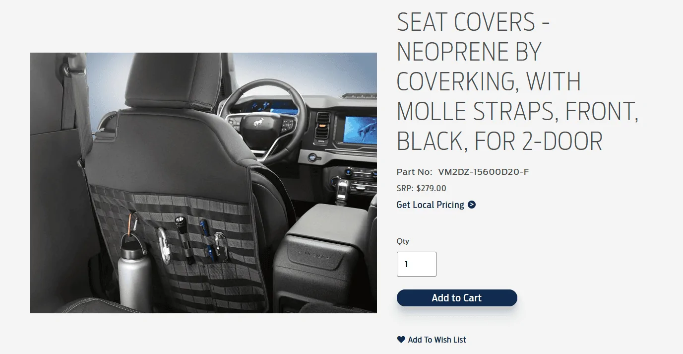 Ford Bronco Bartact Seat Covers - Bronco Availability 1622822492578
