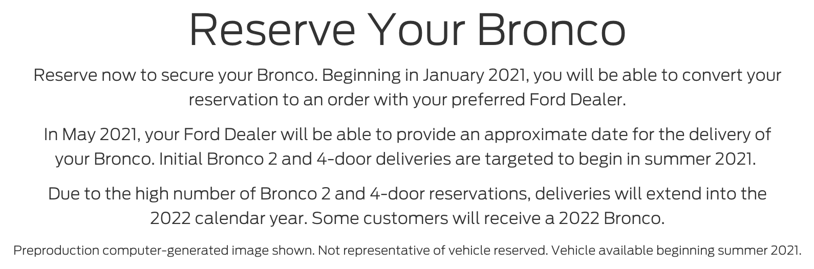 Ford Bronco Ordering without a reservation? 1623252563663