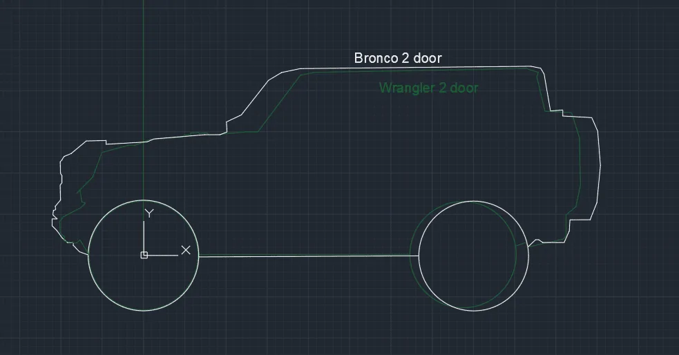 Ford Bronco Bronco vs. Wrangler Overlay Picture bronco-wrangler-2dr