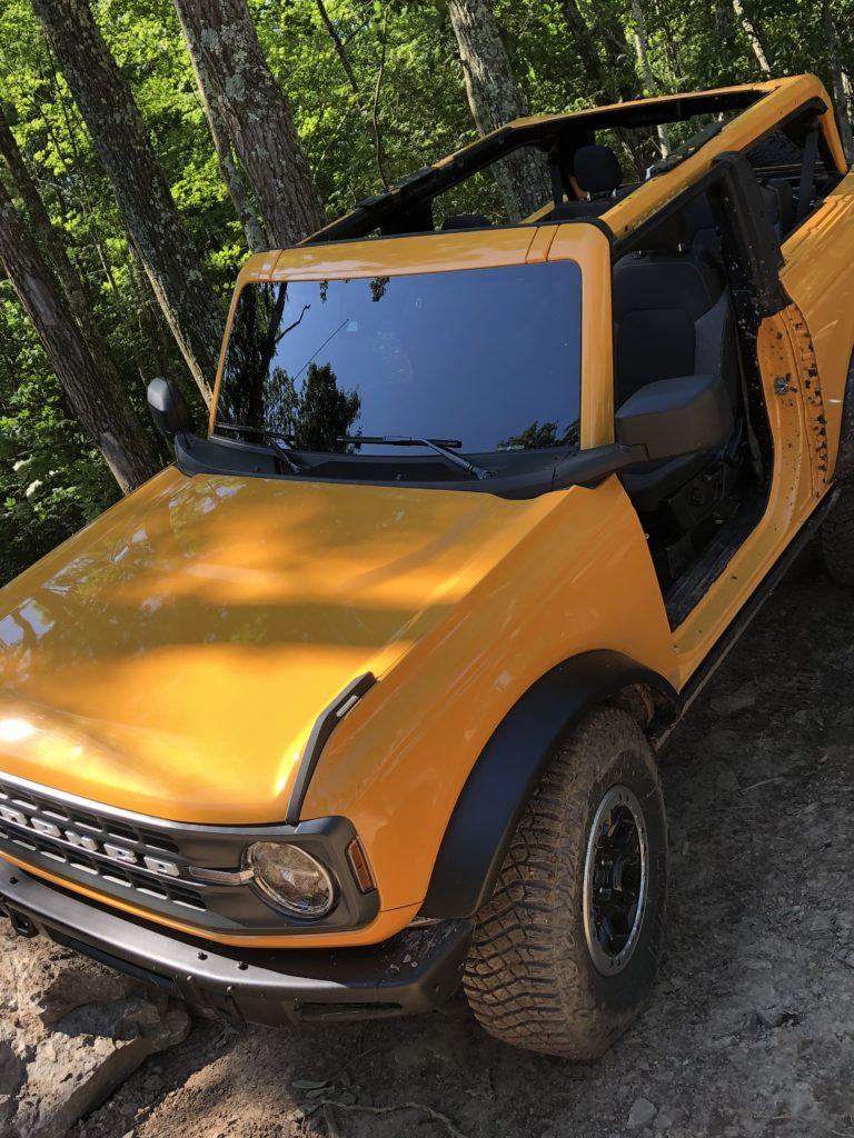 Ford Bronco Rare Hands On Review of 2021 Bronco From Reveal Event w/ Cactus Gray White Top Pics! IMG_4362-768x1024