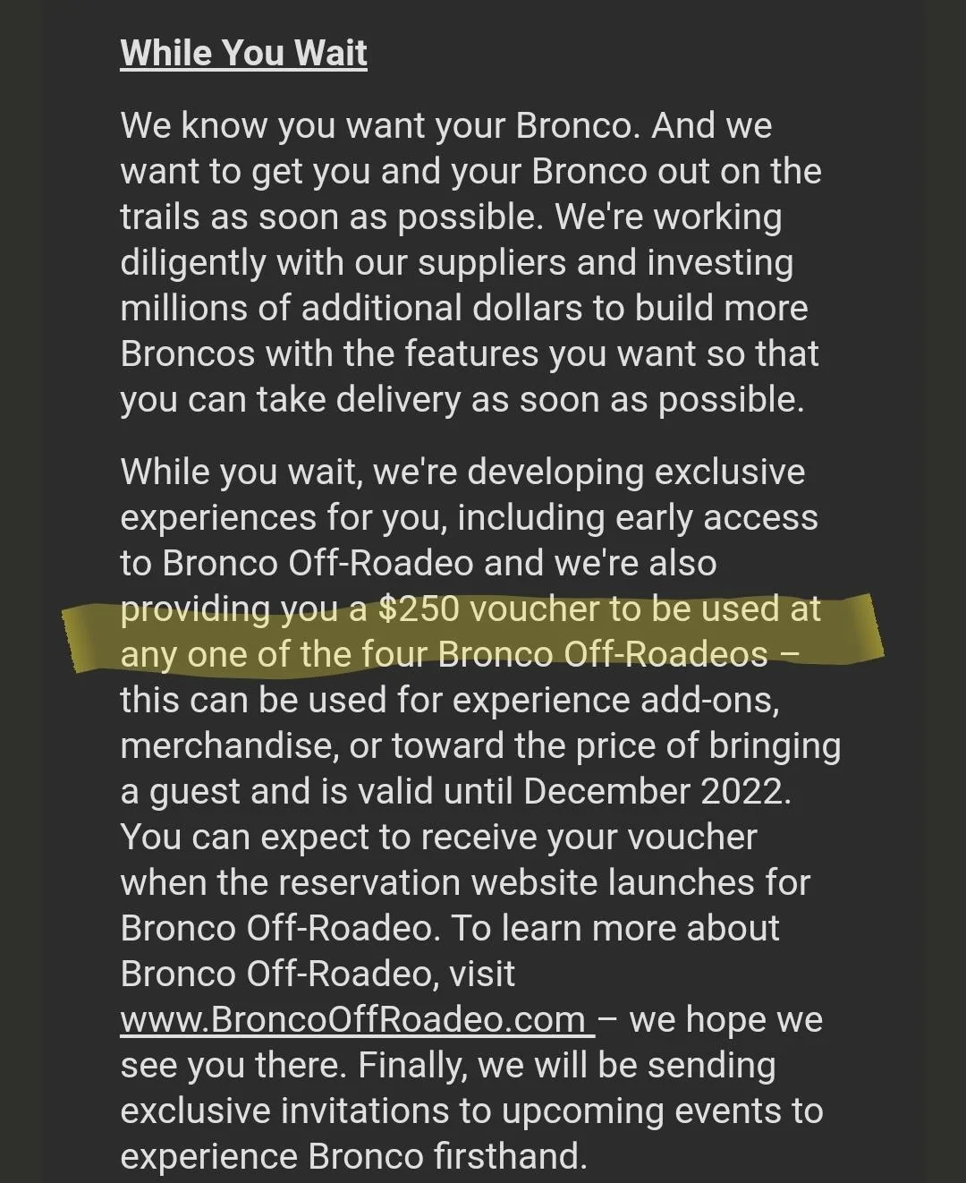 Ford Bronco Bronco Off-Rodeo guest price reduced Screenshot_20210617-045418_Gmail