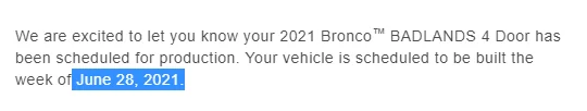 Ford Bronco Production date disappeared from Ford site? 1624232503035