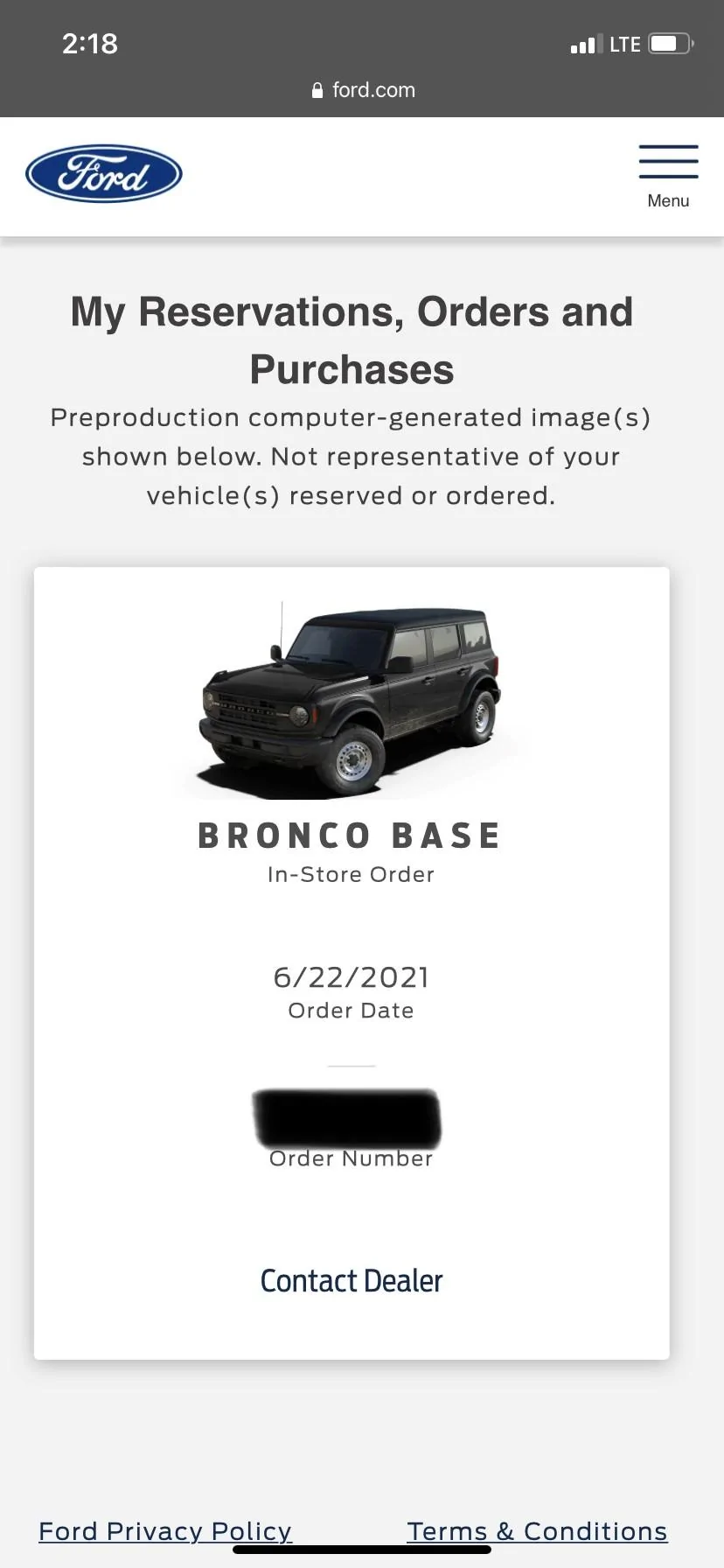 Ford Bronco Communication being sent @ 3PM Eastern to those with build date Capture 3