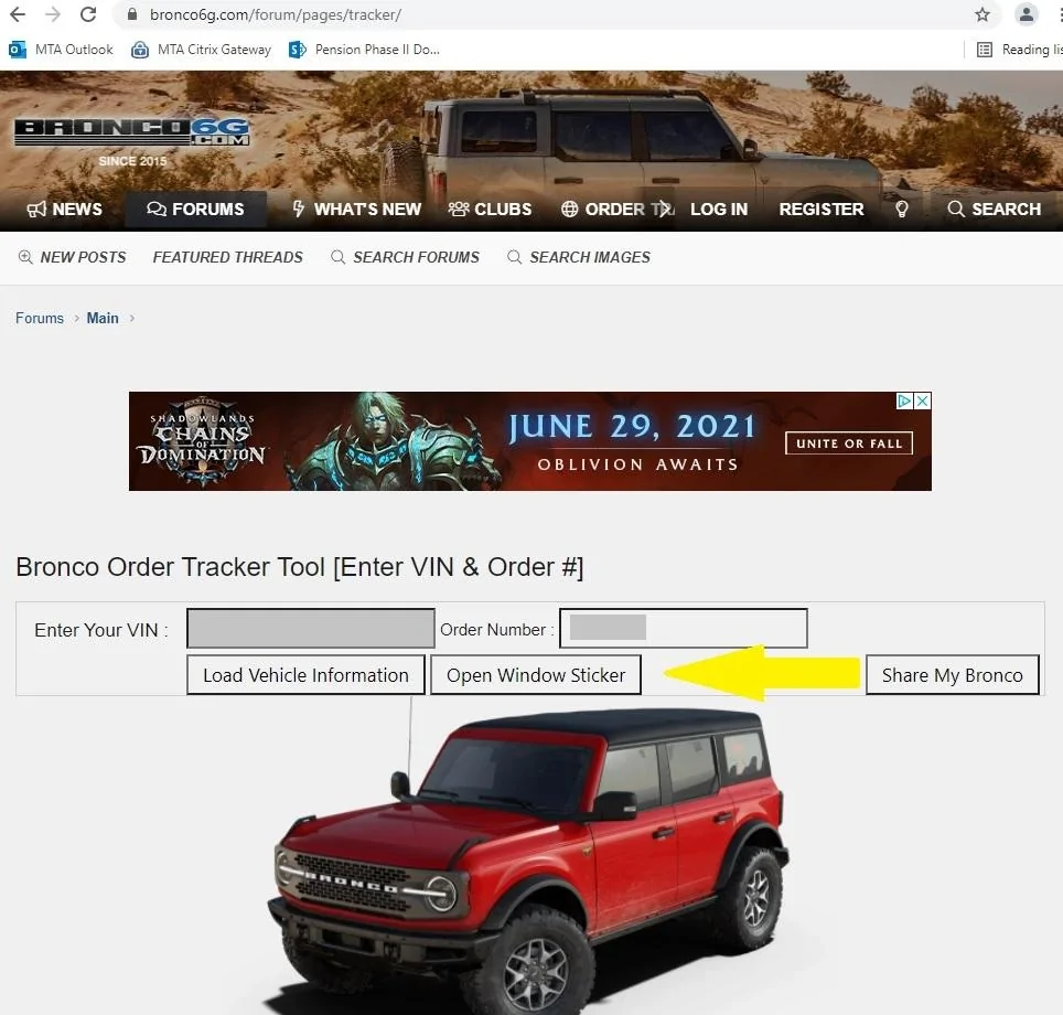 Ford Bronco Communication being sent @ 3PM Eastern to those with build date tem