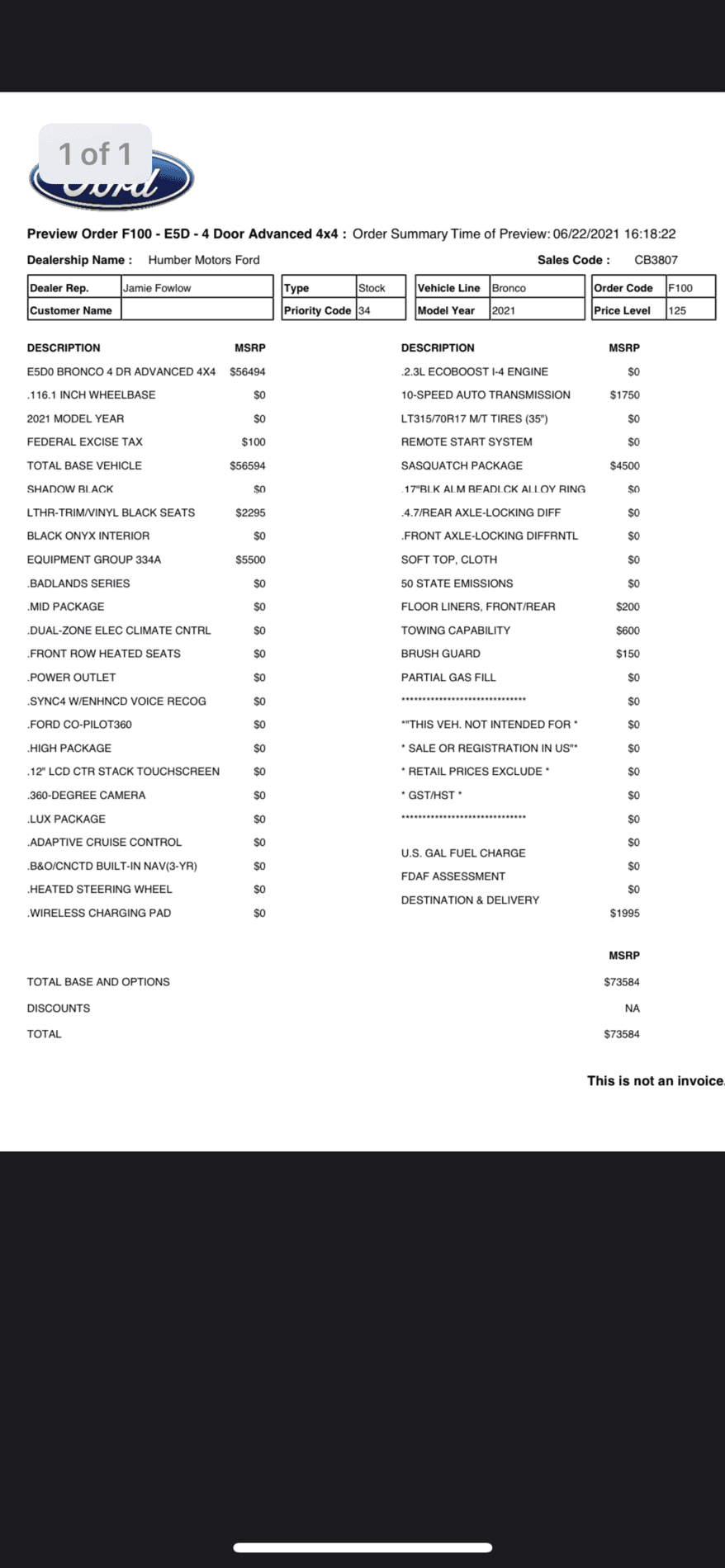 Ford Bronco Problems ordering with dealer E4605865-B3AF-47F1-835D-E1632E7864D5