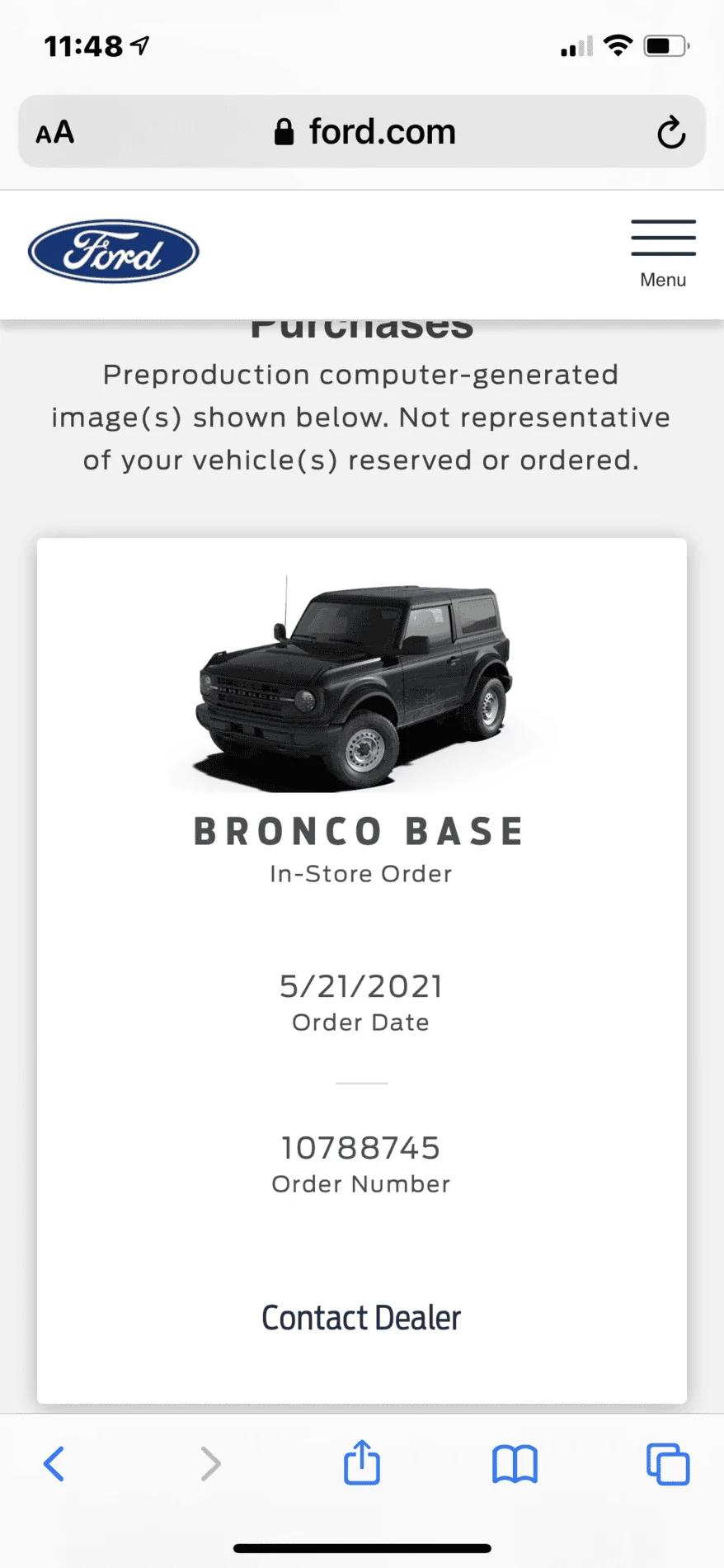 Ford Bronco Communication being sent @ 3PM Eastern to those with build date 0D959A16-0FDB-40D8-B918-D8435D870D6C