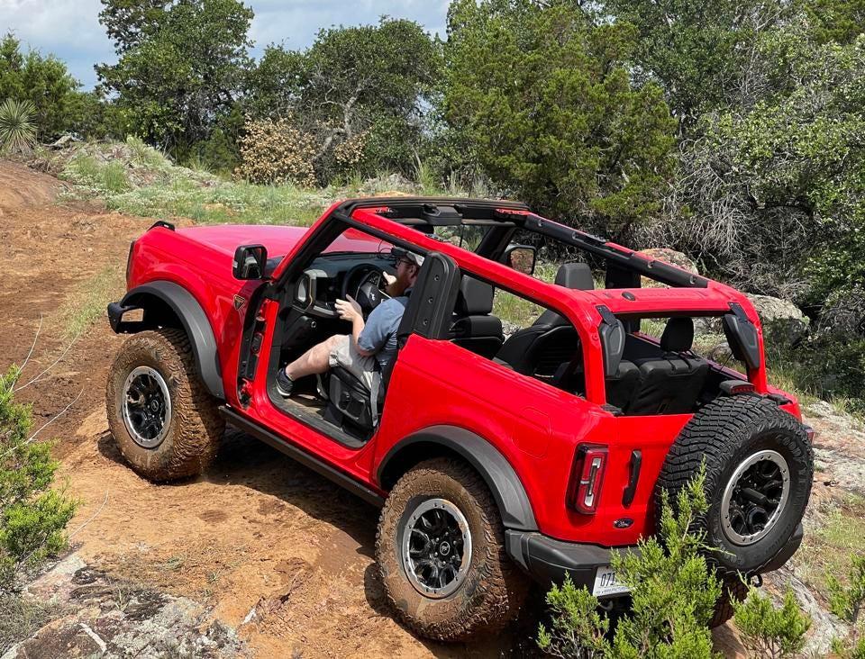 Ford Bronco RACE RED Bronco Club Race Red Badlands Bronco 2-Door Top Off