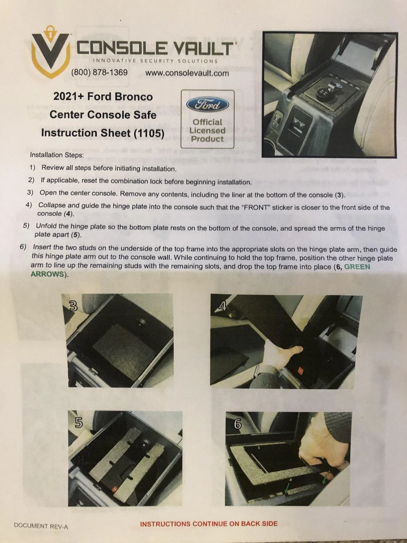 Ford Bronco Photos of Console Vault for Bronco console vault instructions 1