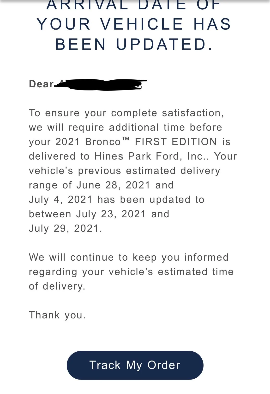 Ford Bronco THE my Bronco production build date has been DELAYED / MOVED BACK thread 196EB905-7631-41D6-9704-10768CA9804D