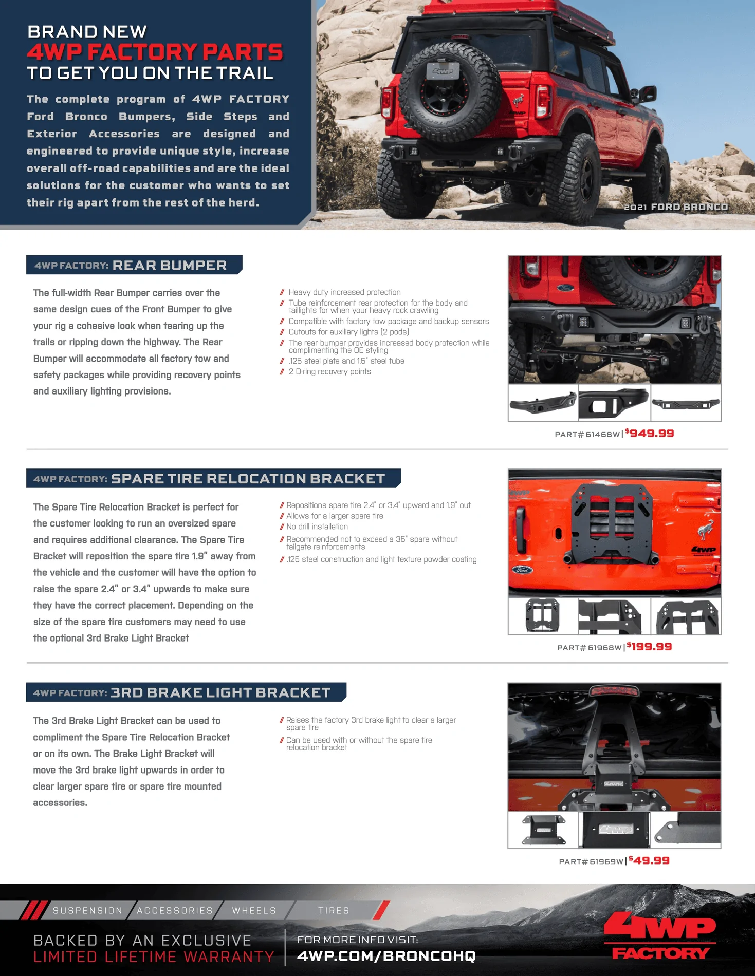 Ford Bronco 4WP Bronco Program Official Launch. Accessories / Parts Catalog and Pricing Are Here. 4WP-Factory_Bronco_Accessories-Suspension_page_2
