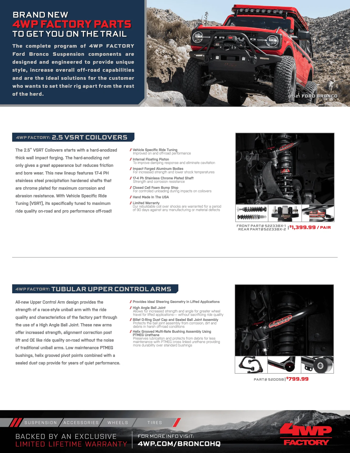 Ford Bronco 4WP Bronco Program Official Launch. Accessories / Parts Catalog and Pricing Are Here. 4WP-Factory_Bronco_Accessories-Suspension_page_4