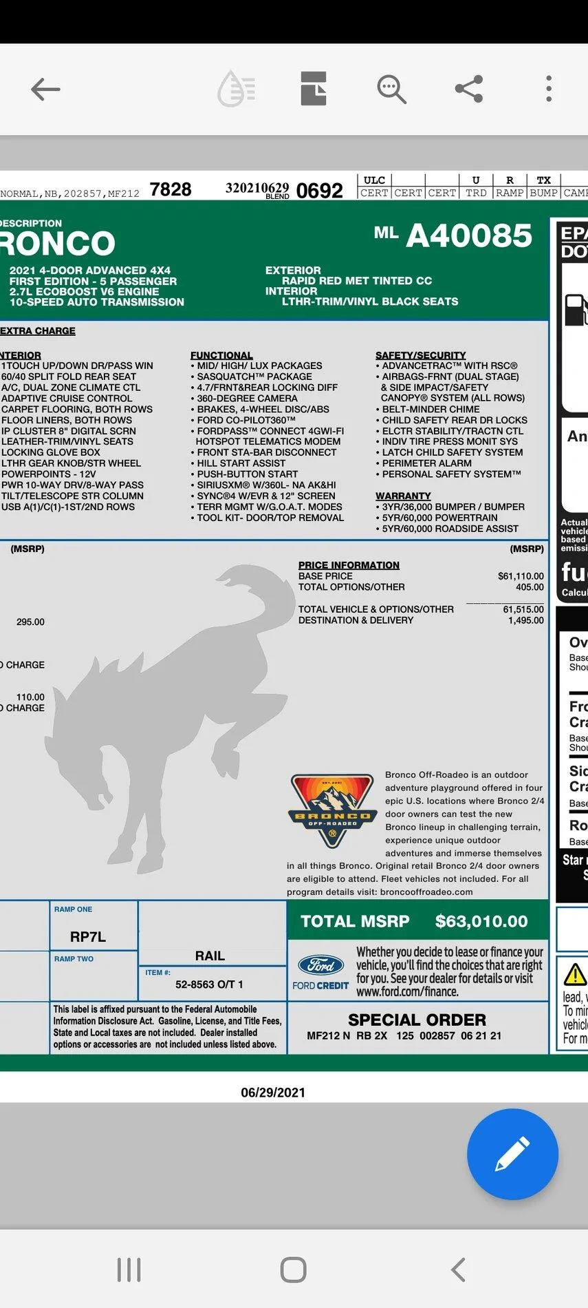 Ford Bronco 6/30 blend dates Screenshot_20210701-130529_Adobe Acrobat