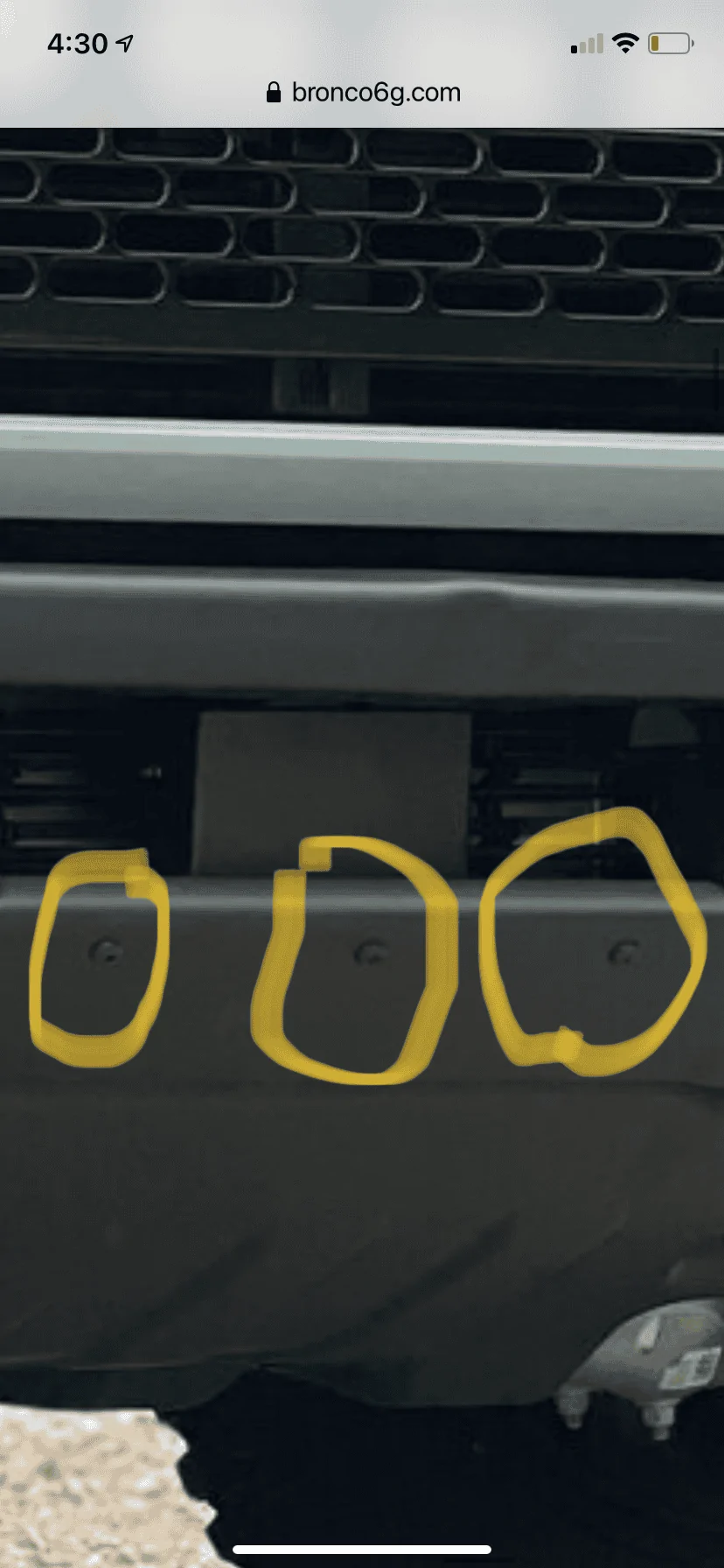 Ford Bronco Front license plate bracket? 1625171528578