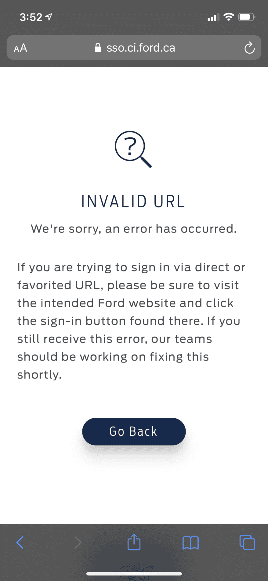 Ford Bronco Issues logging into Ford Account via iPhone 6EB260D0-5967-45B0-93BA-99B9175FC144