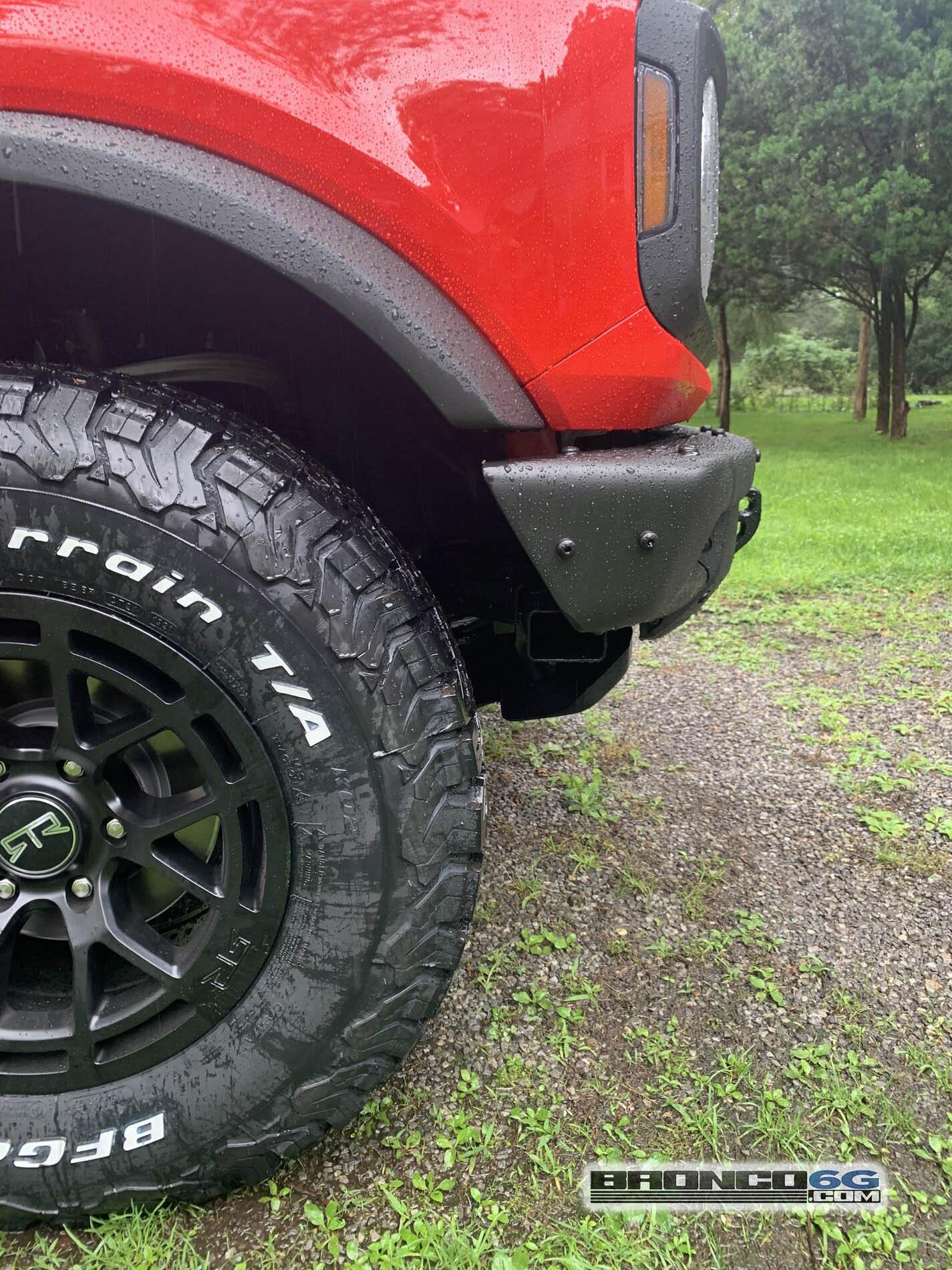 Ford Bronco Bye Bye Steelies. Hello RTR Wheels on my 2021 Bronco RTR tech 6 wheel on 2021 Bronco 4-Door Race Red 3