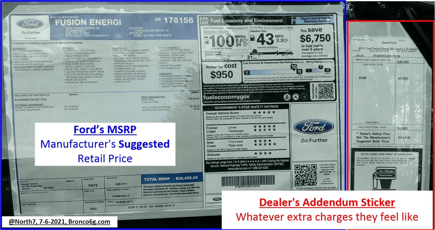 Ford Bronco Dealership Changing MSRP Deal 1625571457584