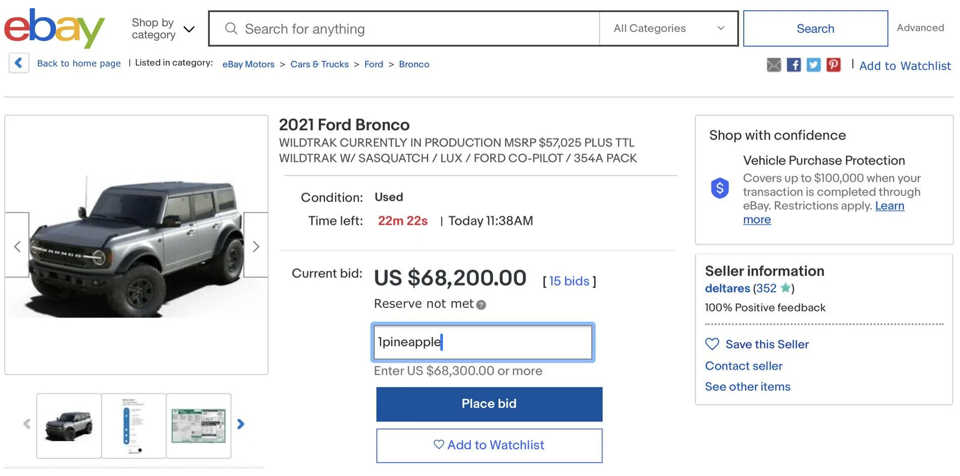 Ford Bronco eBay Bronco WILDTRAK W/ SAS 146E8EBE-A35F-4AF2-9ECD-093D91BBD474