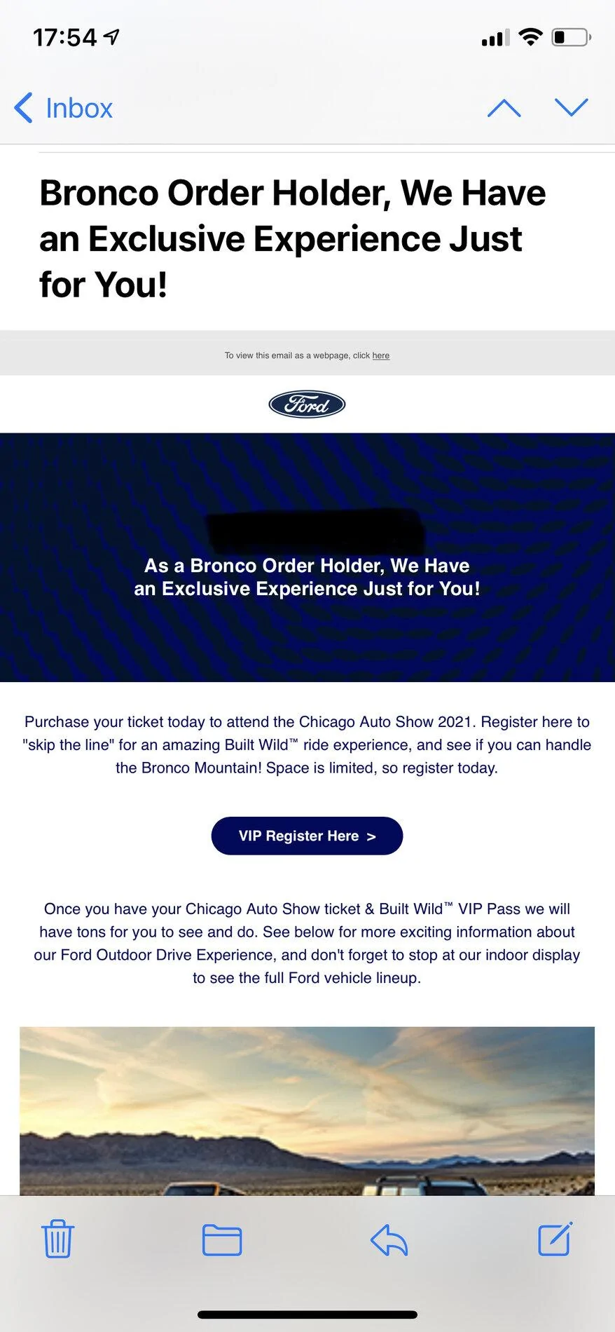 Ford Bronco Chicago VIP Experience (Auto Show) 3E5AF9D4-CF0B-45F5-94A4-95C15ABC9334