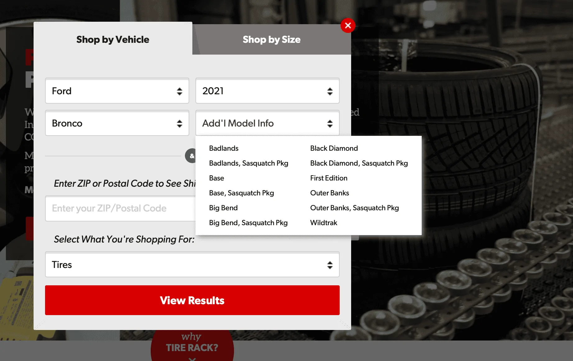 Ford Bronco Tire Rack lists 2021 Bronco tire options and sizes 2021 Ford Bronco Tires Tirerack