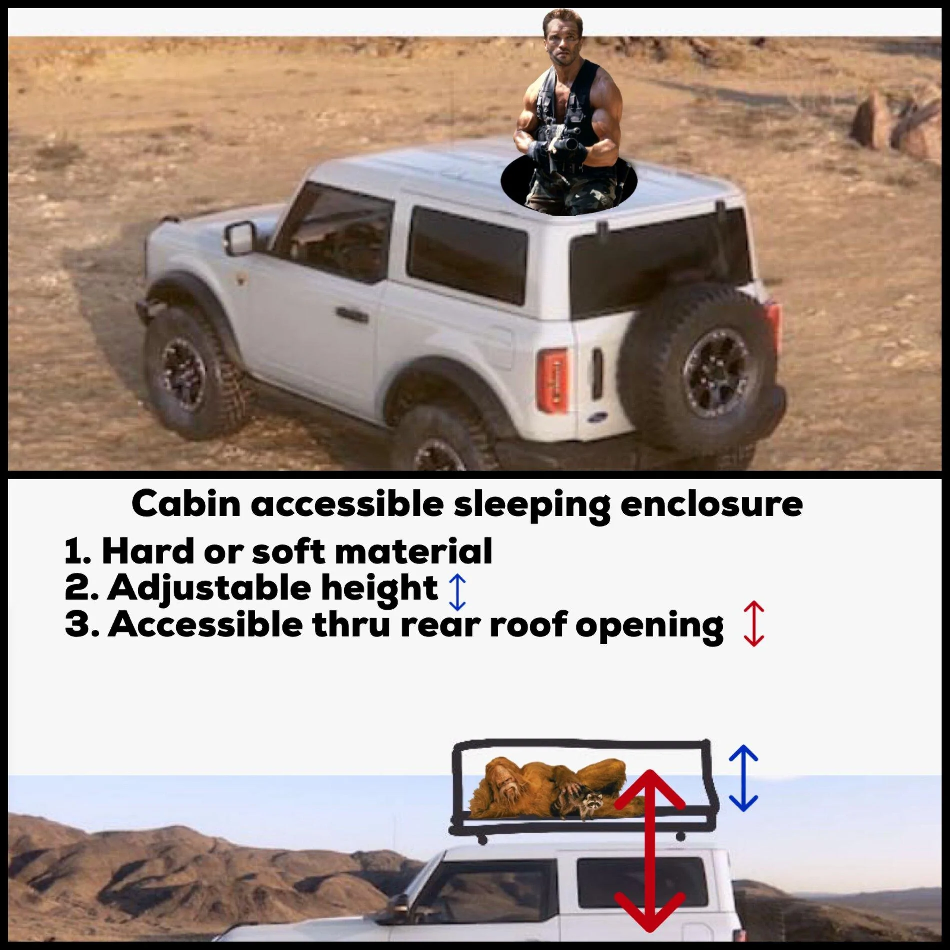Ford Bronco Sleeping space / platform in the new Bronco 6C3338E8-080E-4868-B4BD-15D53532CEA3