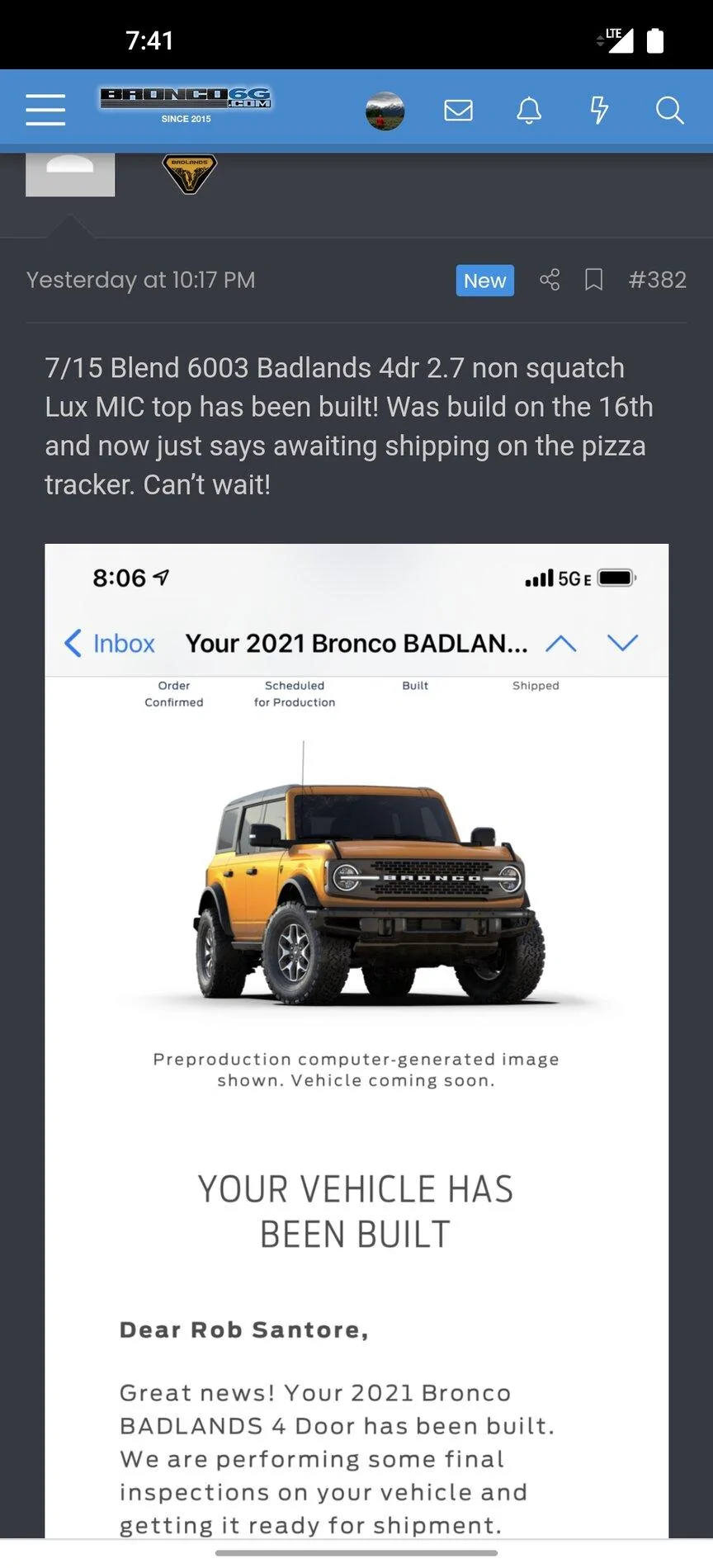 Ford Bronco 7/14 Blend Date Thread Screenshot_20210723-074119