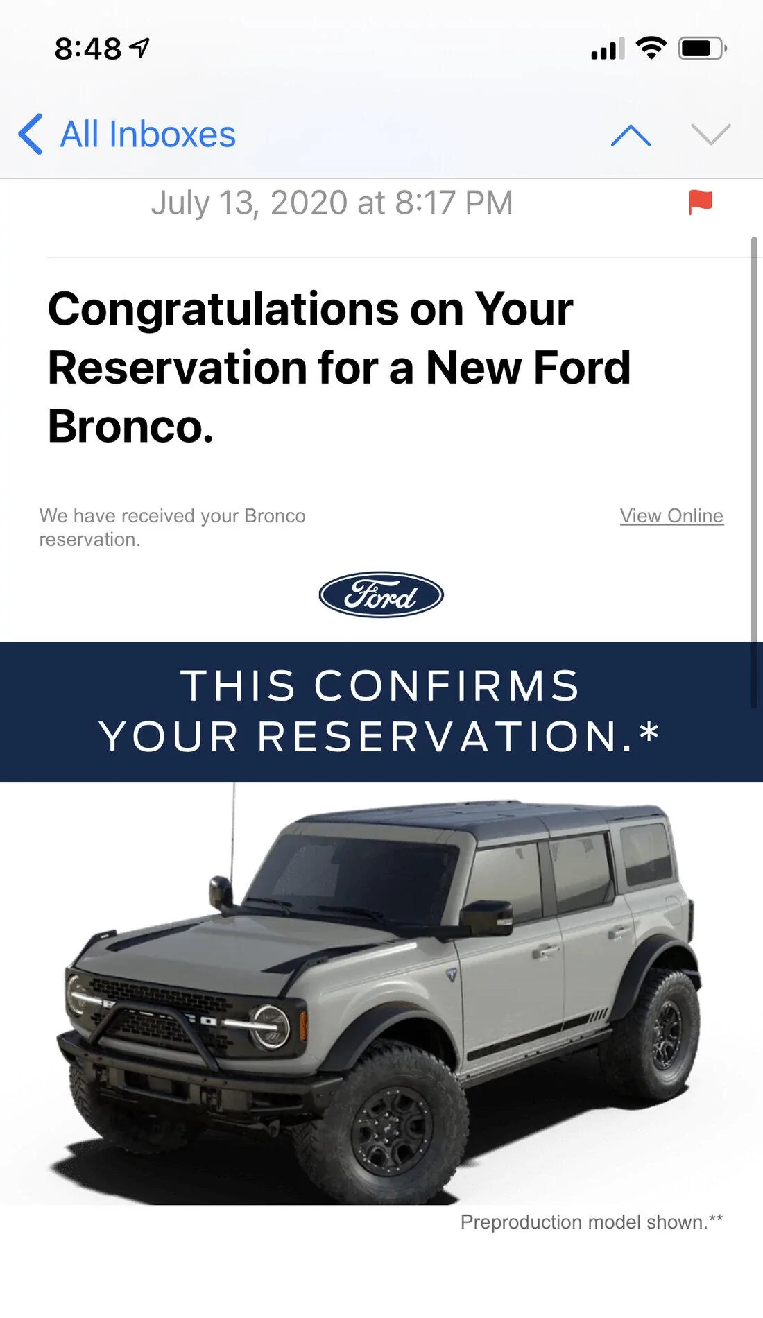 Ford Bronco First Edition timestamp to Build Date timing FA8E8F10-31EA-4784-8F97-3B11B9C7ED9C