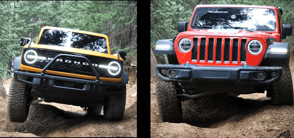Ford Bronco TFL: 2021 Bronco vs Wrangler vs Defender - Off-Road Trail Comparison Video 1627576765718