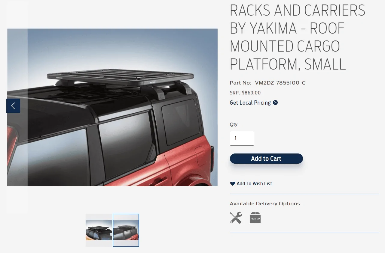 Ford Bronco Roof Platform options 1627656705456