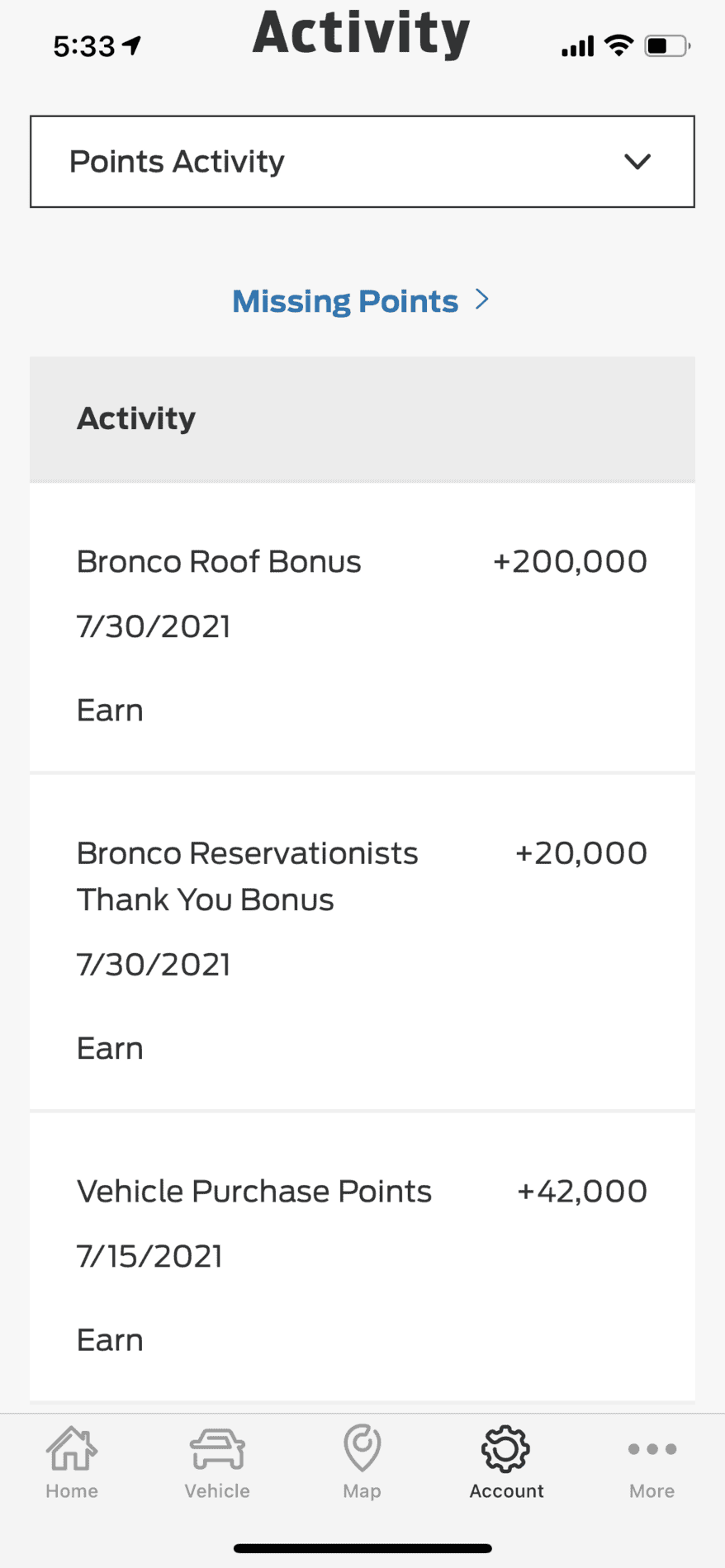 Ford Bronco How long for FordPass points to get credited? E48A83A9-EB3A-48F4-9798-319B2B794C6F