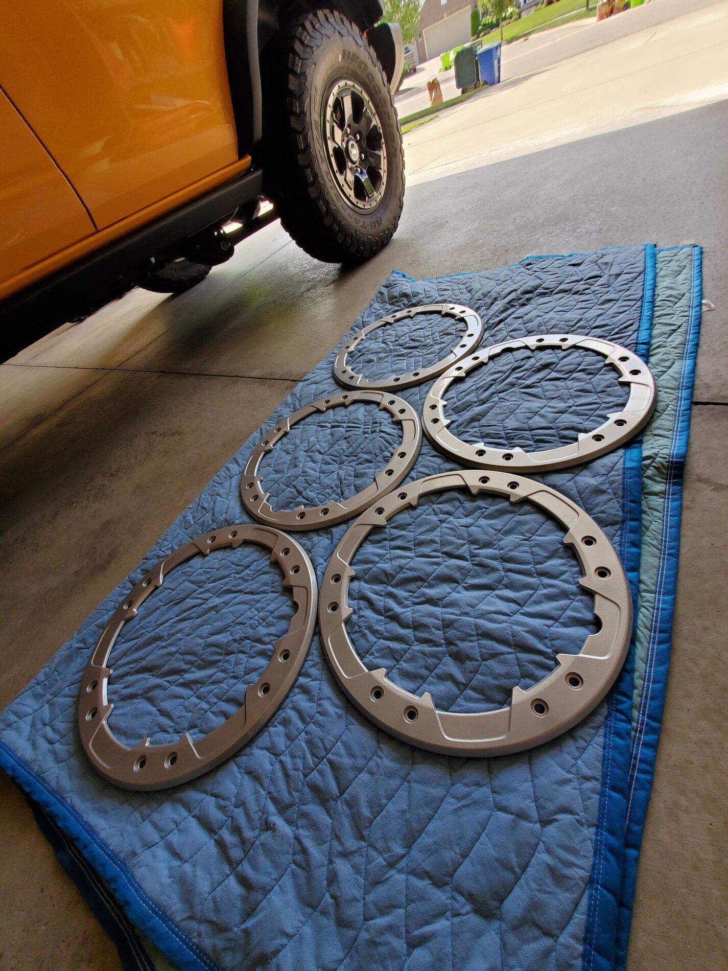 Ford Bronco Beadlock Capable Wheels Rings Removal and Color Changed (Powdercoated) - Non-Sasquatch Badlands 20210730_161218
