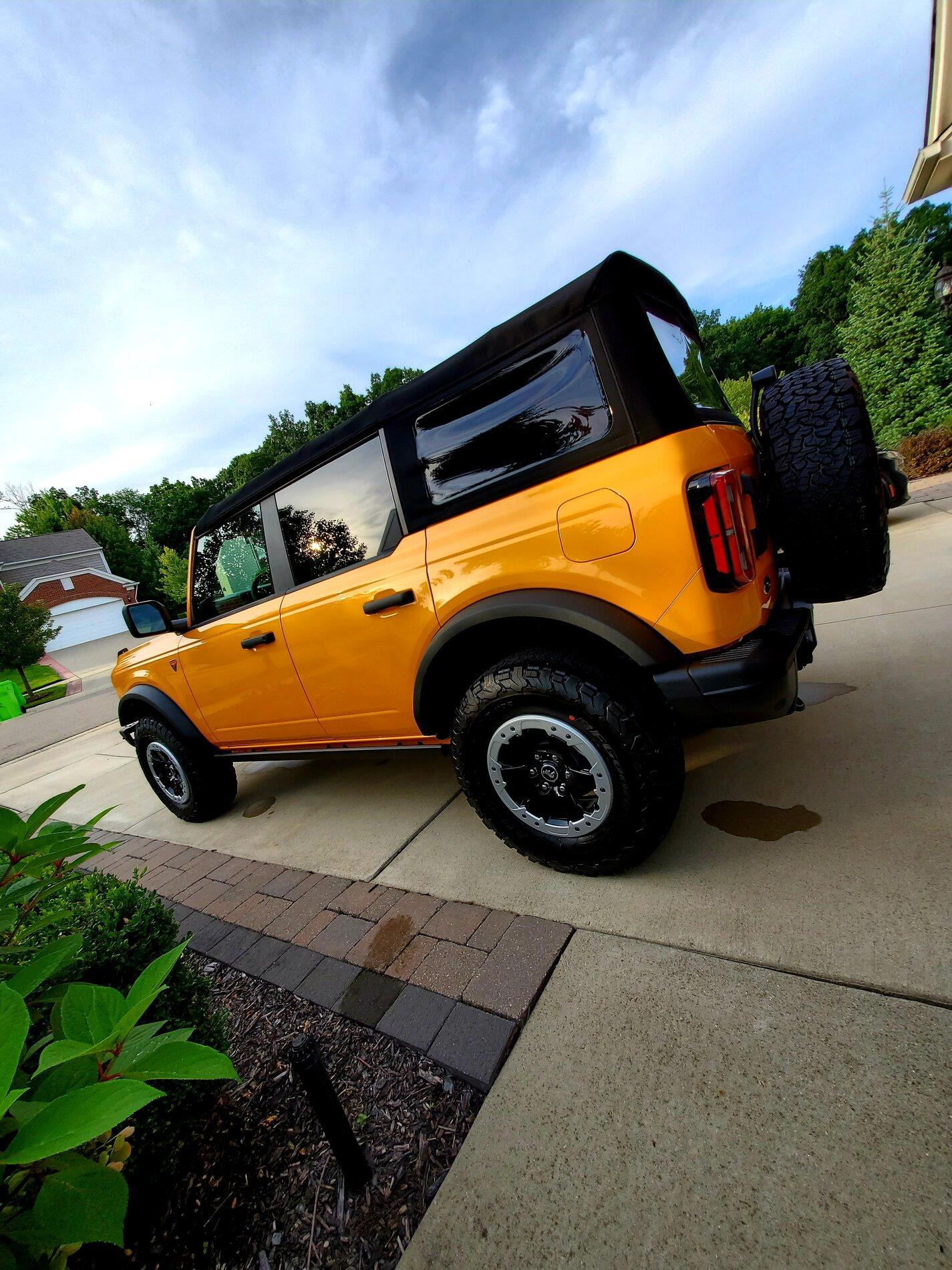 Ford Bronco Beadlock Capable Wheels Rings Removal and Color Changed (Powdercoated) - Non-Sasquatch Badlands 20210730_193033