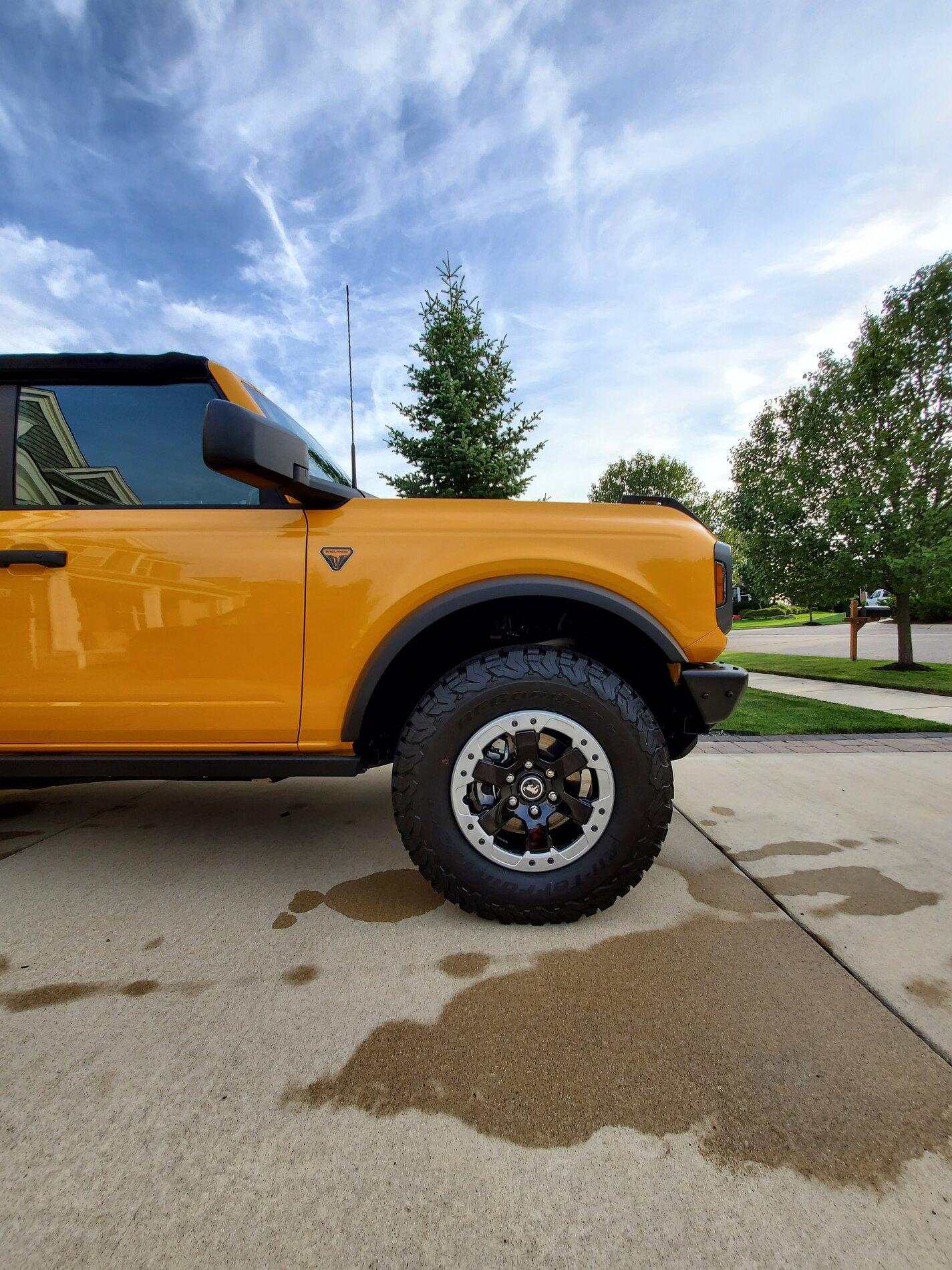 Ford Bronco Beadlock Capable Wheels Rings Removal and Color Changed (Powdercoated) - Non-Sasquatch Badlands 20210730_193112