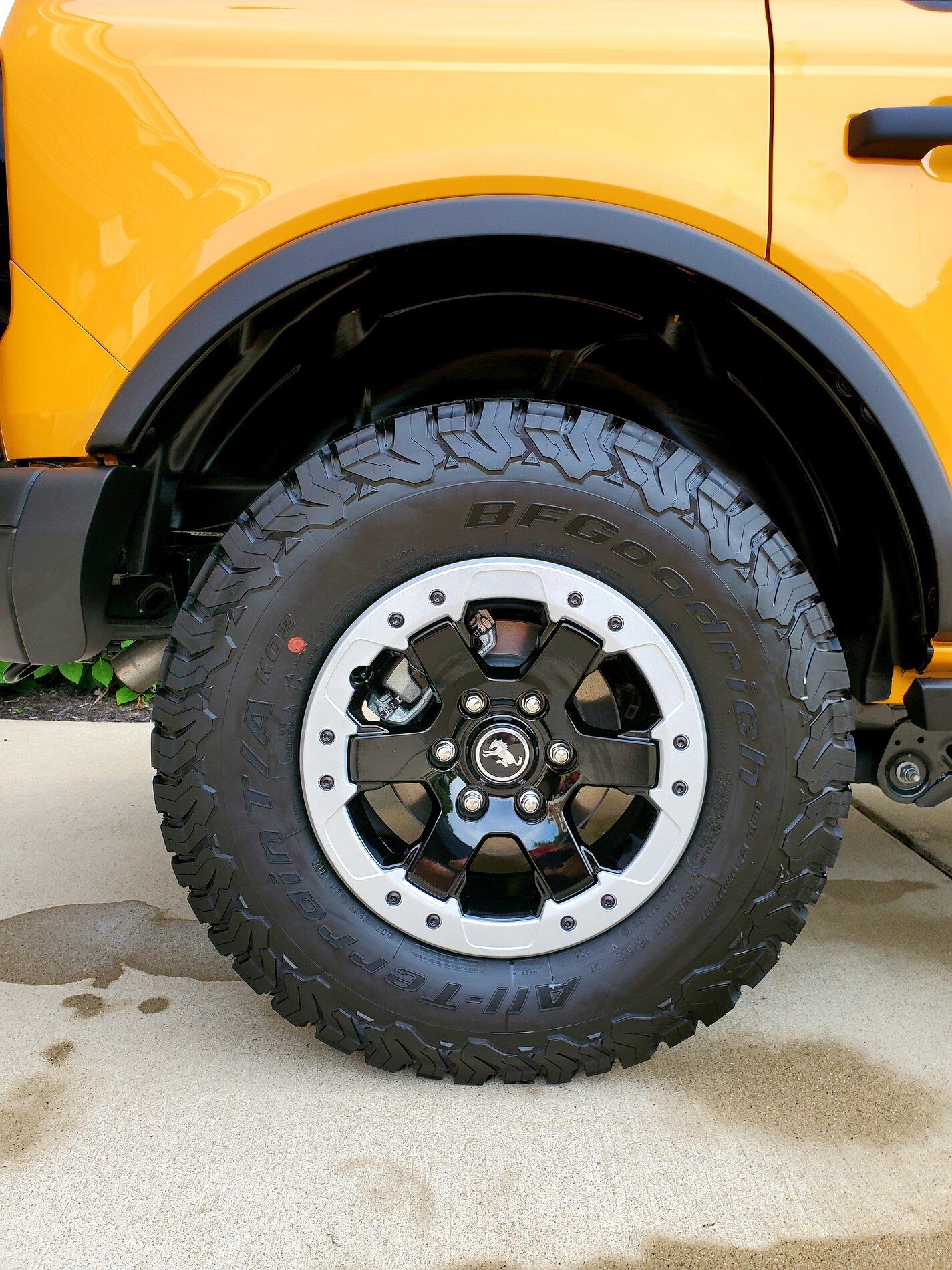 Ford Bronco Beadlock Capable Wheels Rings Removal and Color Changed (Powdercoated) - Non-Sasquatch Badlands 20210730_192953
