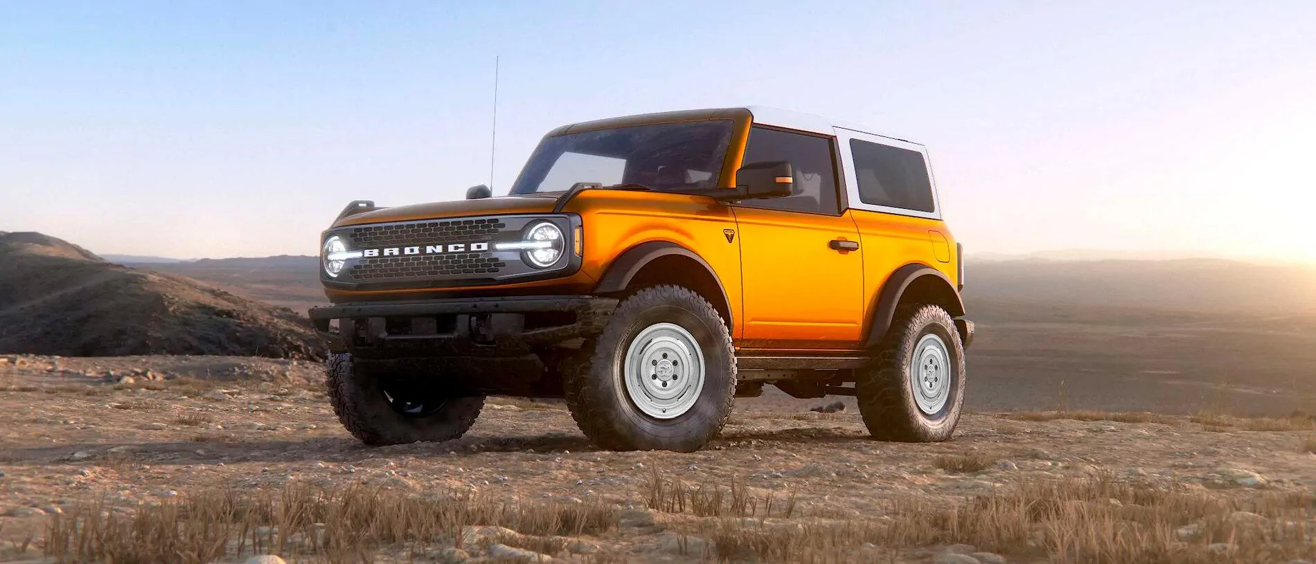 Ford Bronco Photoshop request - Dog-dish Hubcpas CyberOrange2Door