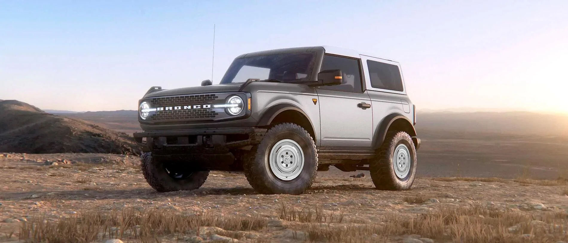Ford Bronco Photoshop request - Dog-dish Hubcpas IconicSilver2Door