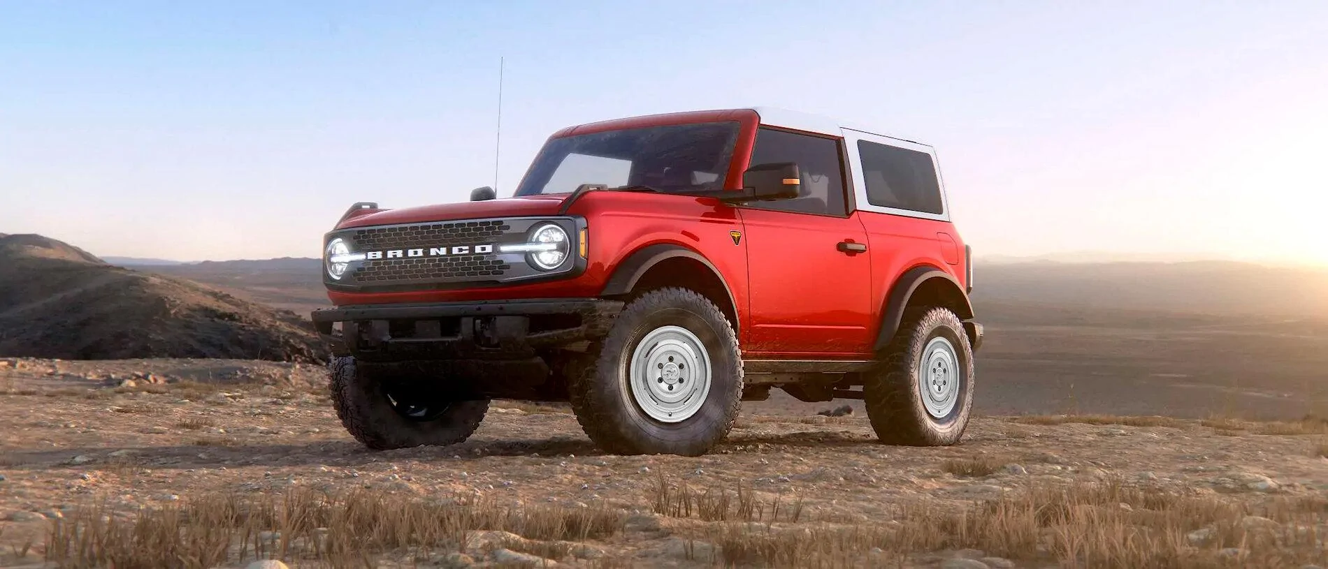 Ford Bronco Photoshop request - Dog-dish Hubcpas RaceRed2Door