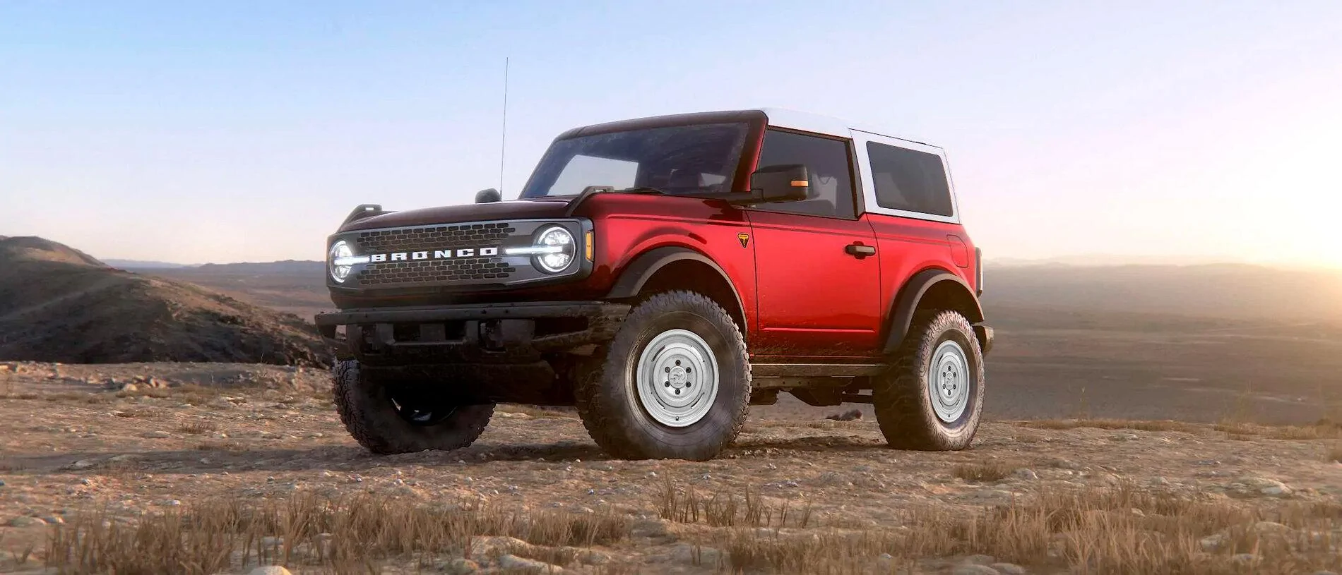 Ford Bronco Photoshop request - Dog-dish Hubcpas RapidRed2Door