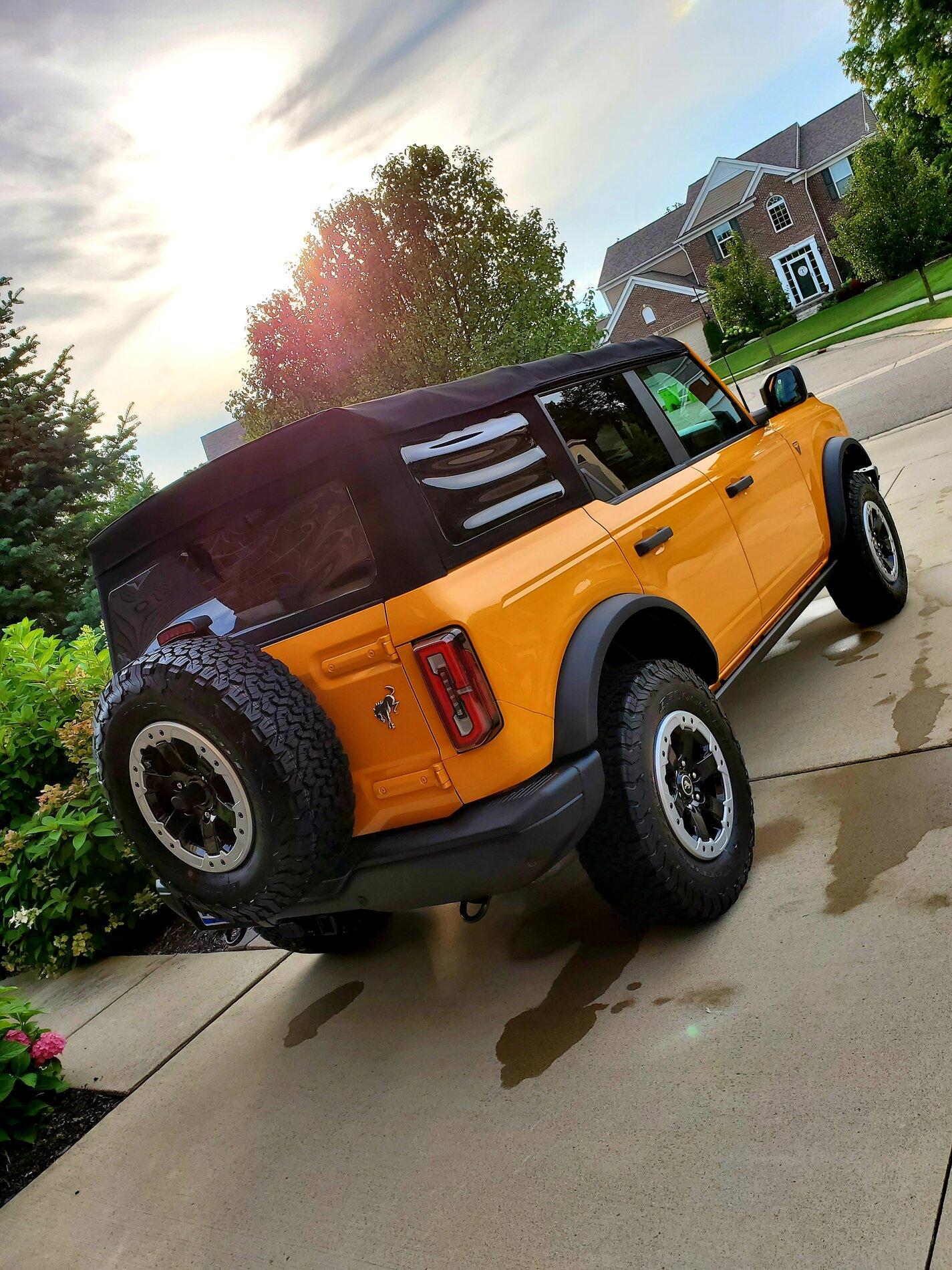 Ford Bronco Beadlock Capable Wheels Rings Removal and Color Changed (Powdercoated) - Non-Sasquatch Badlands 20210730_193009