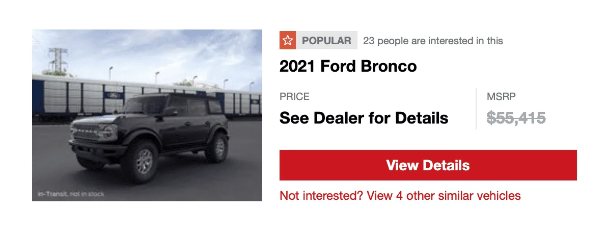 Ford Bronco Griffith Ford San Marcos, TX Screen Shot 2021-08-03 at 6.56.46 AM