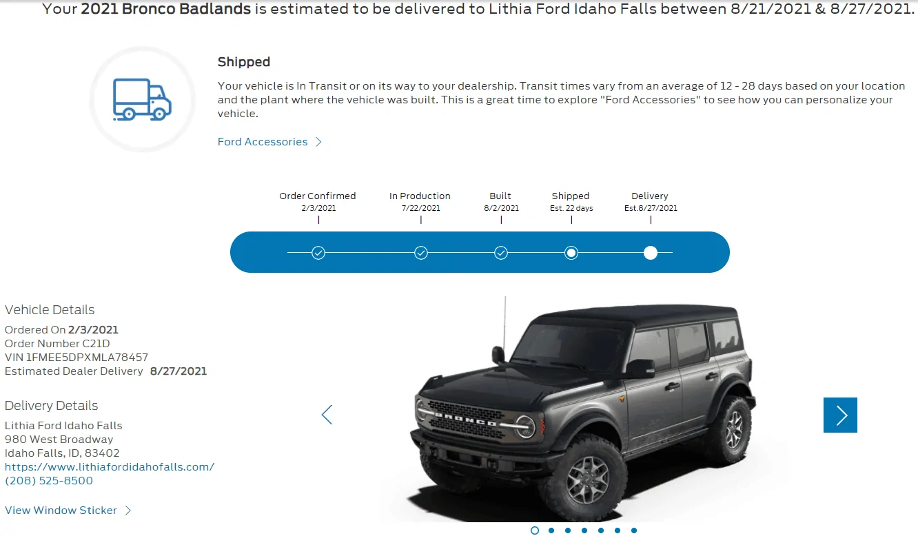 Ford Bronco Who's a 7/19 build? 1628019819005