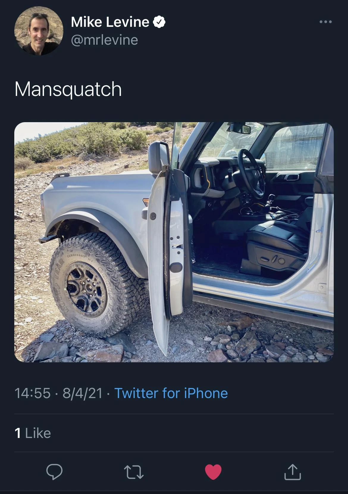 Ford Bronco Levine posts Manual Sasquatch image and close-up of Warthog/Raptor Bronco camouflage F3618CFF-C4C2-4B0F-A351-2DA24A311E87