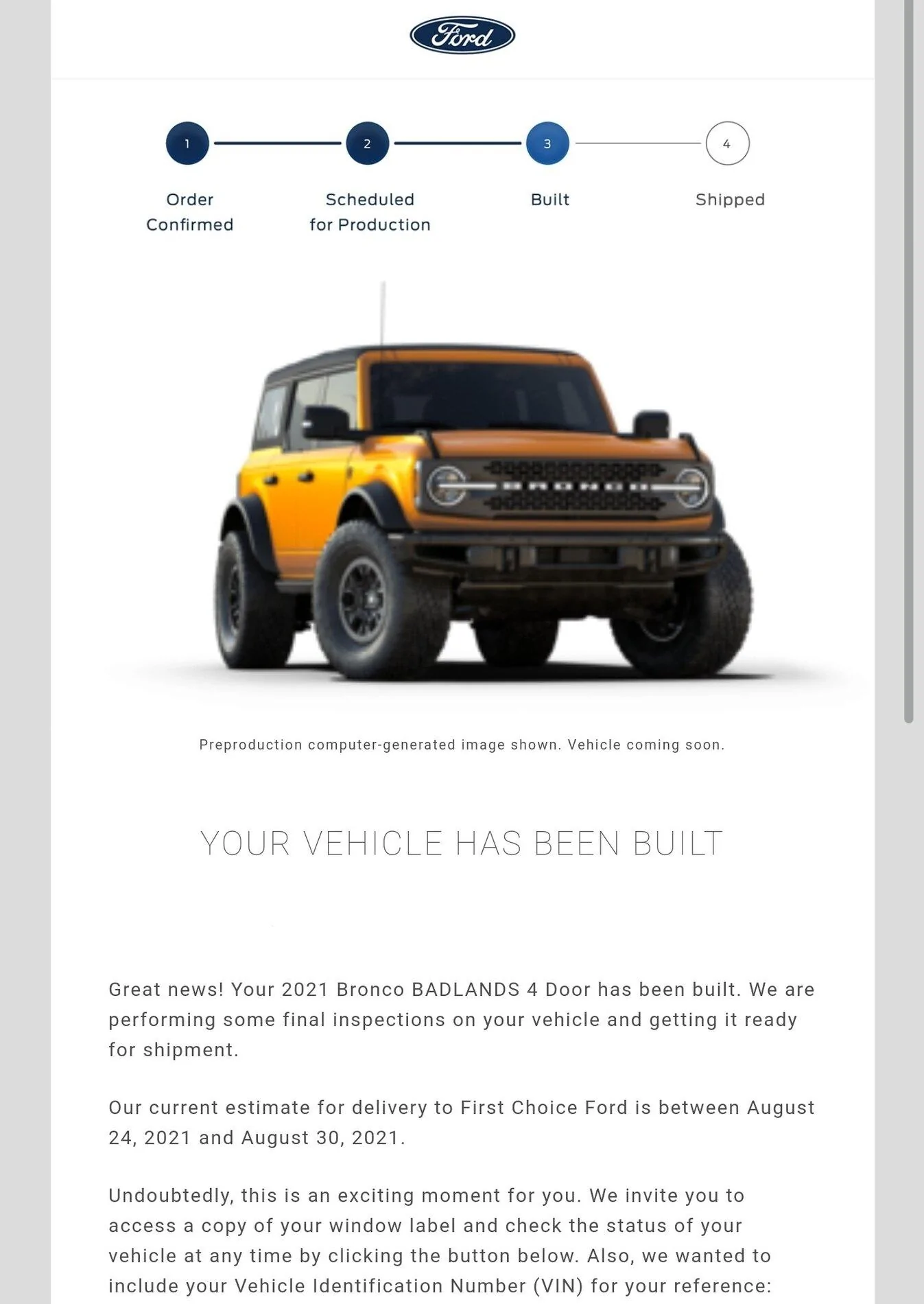 Ford Bronco My Badlands has been built! Screenshot_20210804-065538_Email