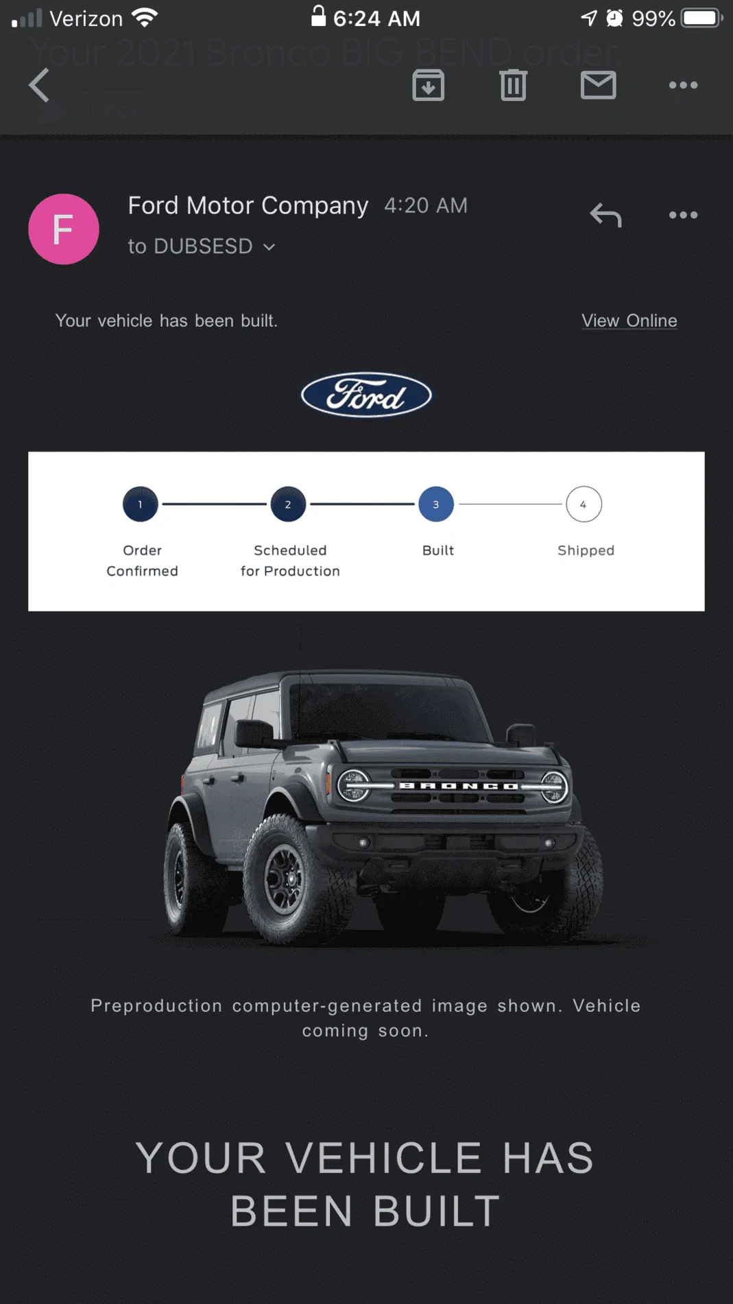 Ford Bronco Who's a 7/19 build? 3E188FF5-A9E9-42F2-B173-C675B58521A1